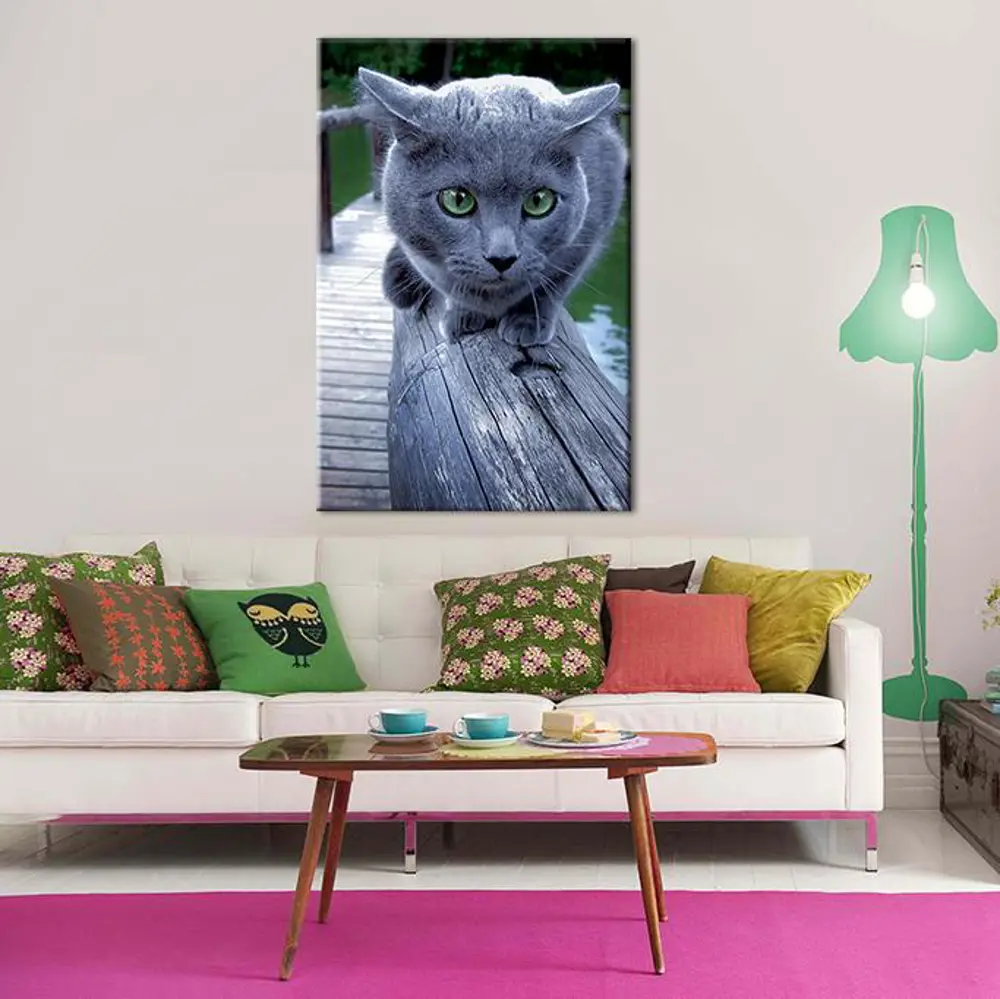 Gri Kedi Kanvas Tablo Gri Kedi Kanvas Tablo