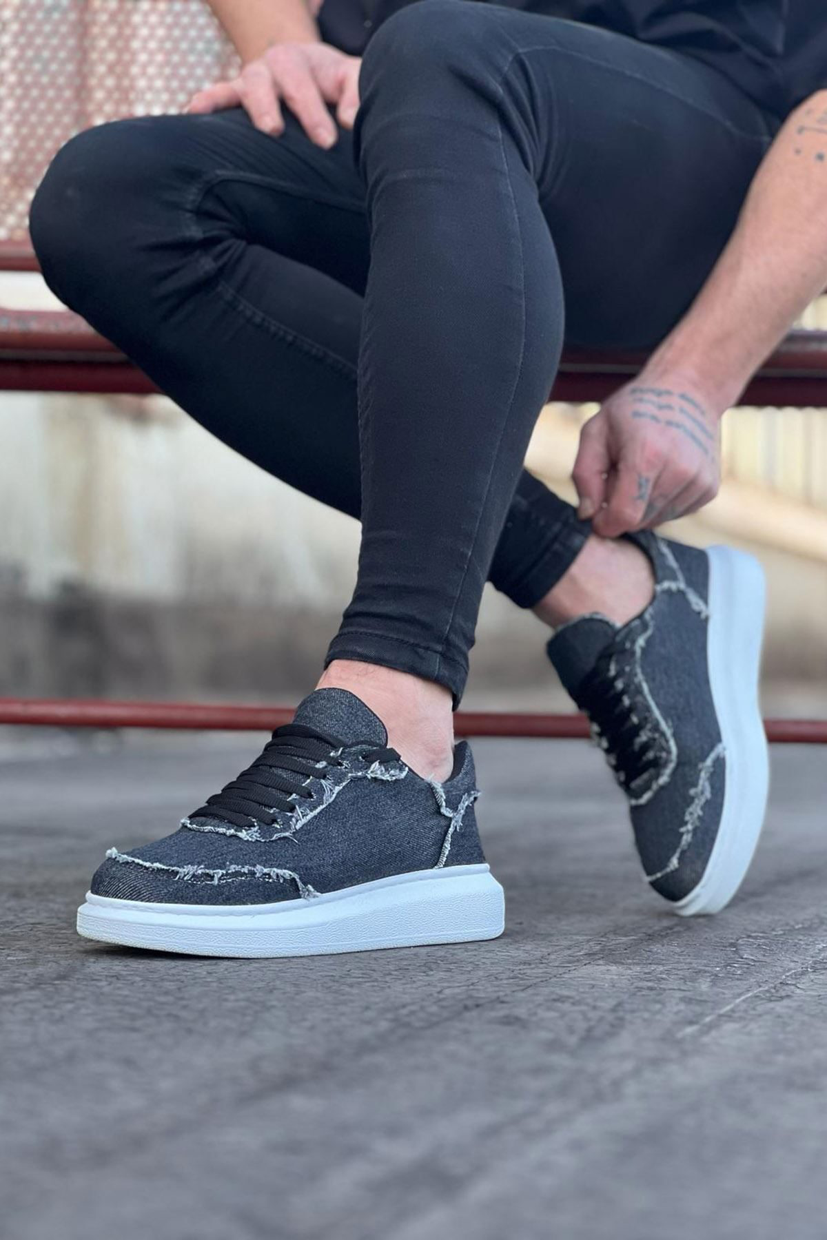 K&A Gri Kot Kumaş Erkek Casual Ayakkabı