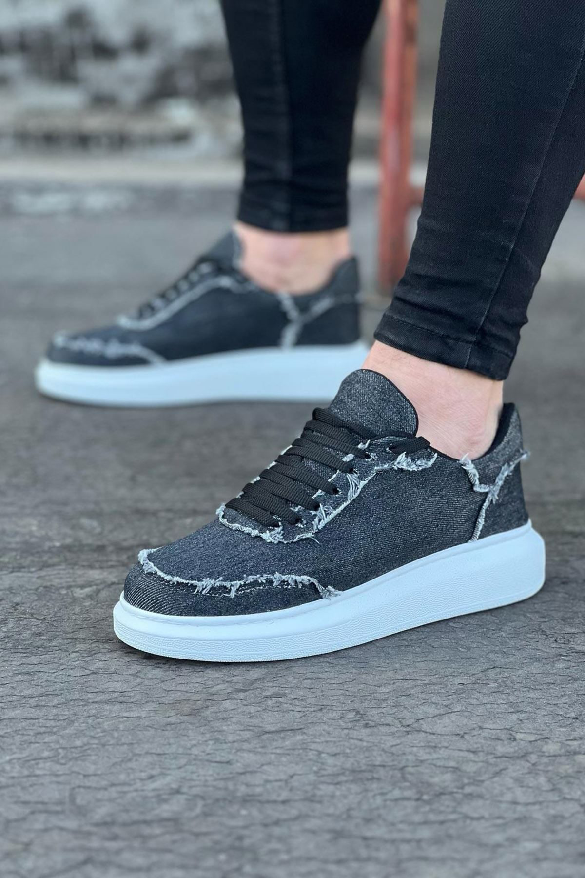 K&A Gri Kot Kumaş Erkek Casual Ayakkabı