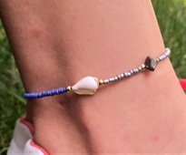 GRİ LACİVERT BONCUK DENİZ BONCUK KABUĞU MERCAN KIRIK DOĞAL TAŞ HA