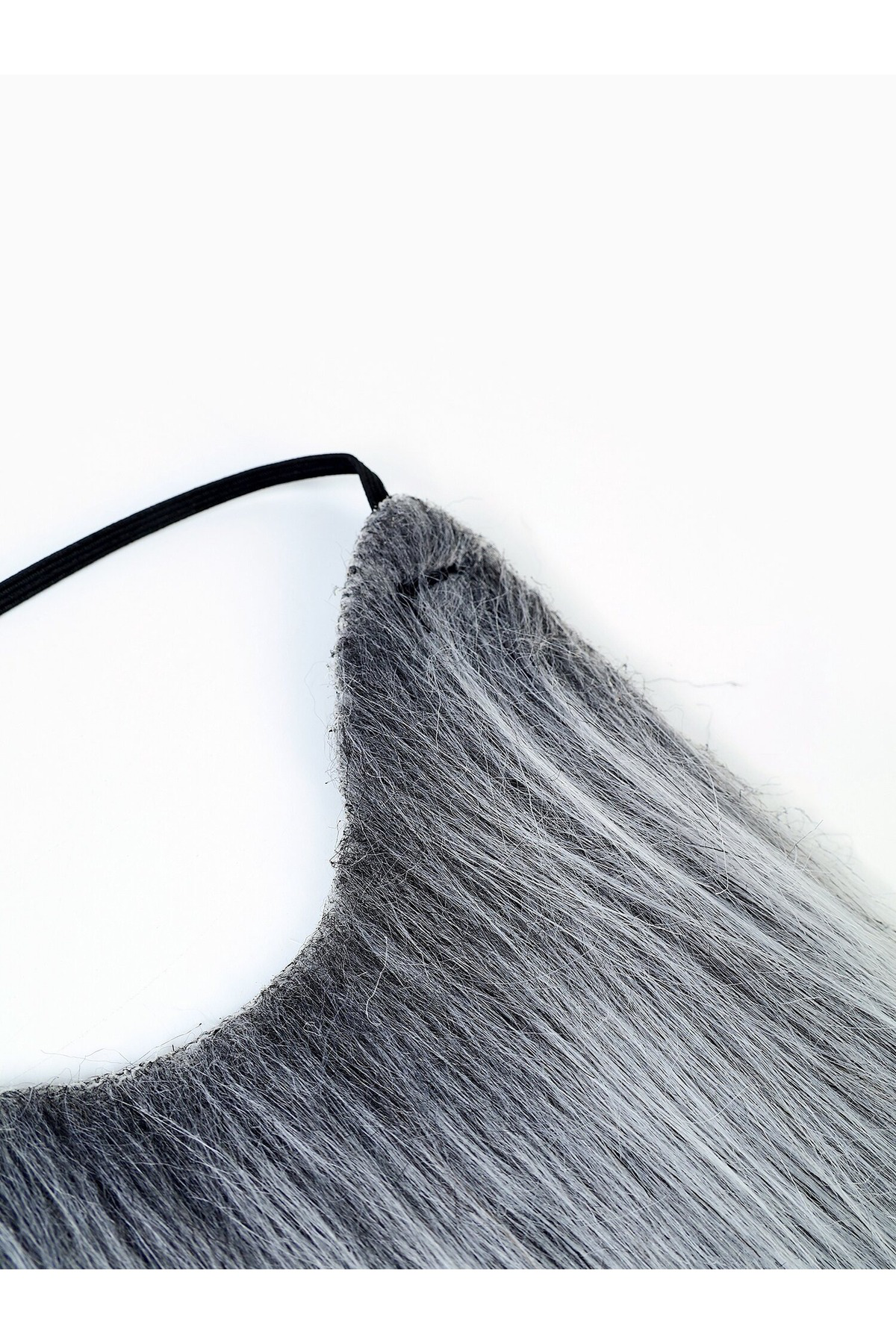 Gri Renk Lastikli Uzun Takma Sakal 40 cm