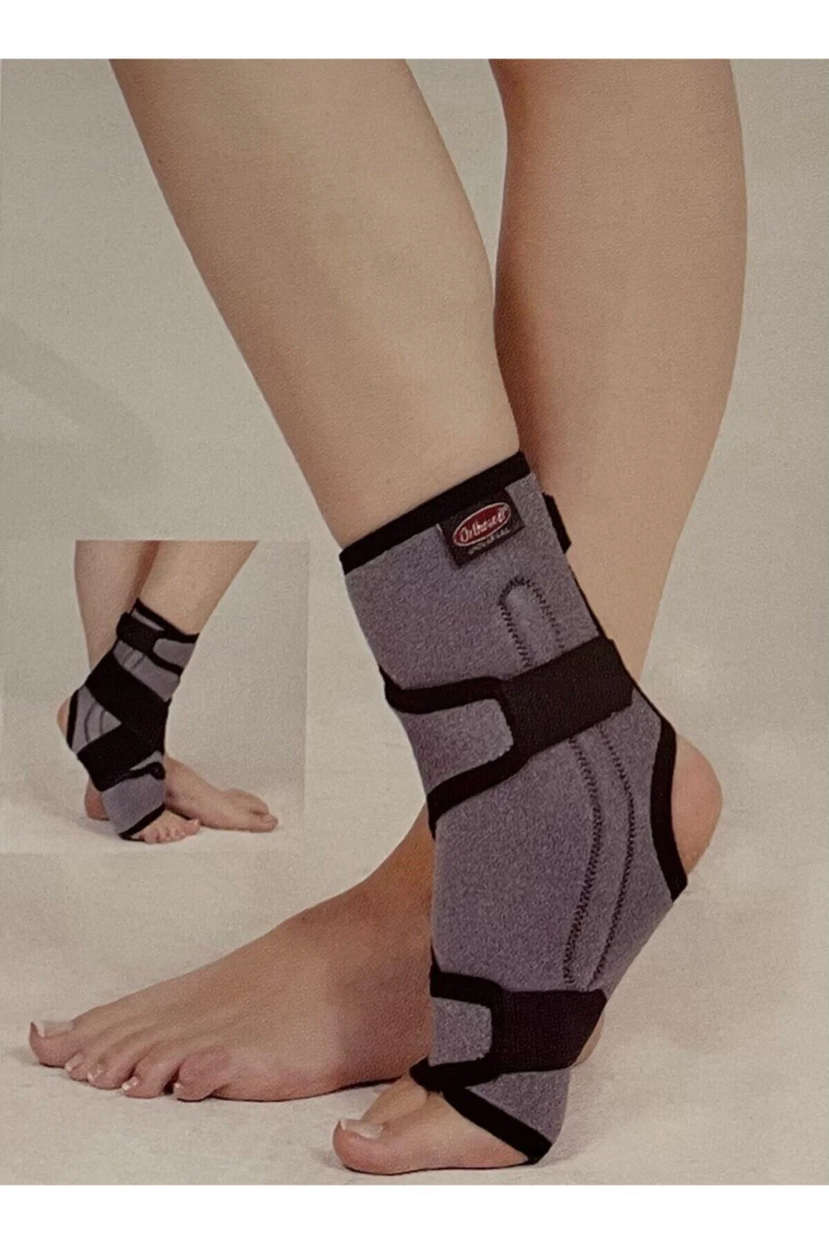 Gri Renk Ligament Destekli Ayak Bilekliği