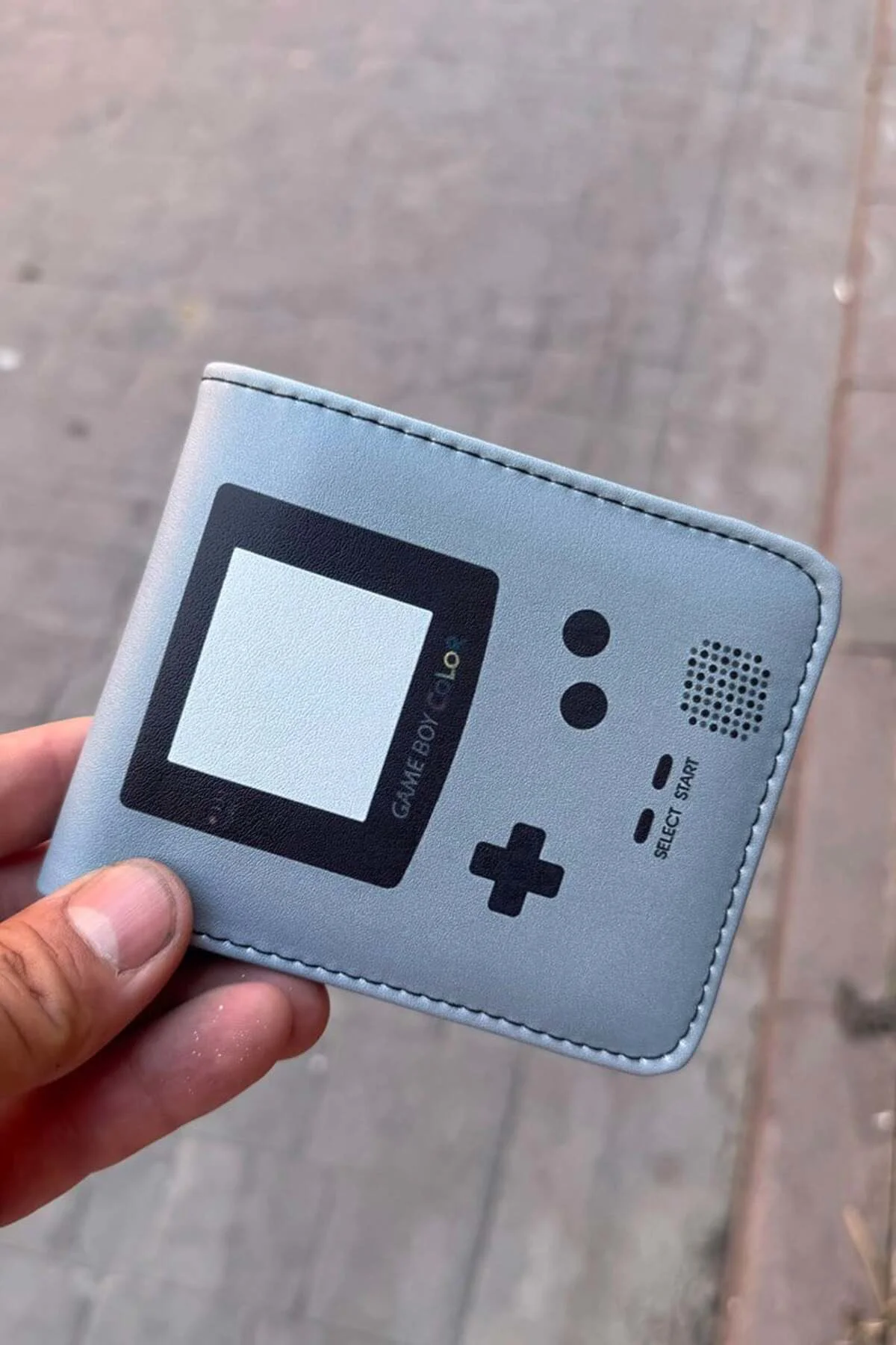 Gri Retro Game Boy Color Erkek Cüzdan