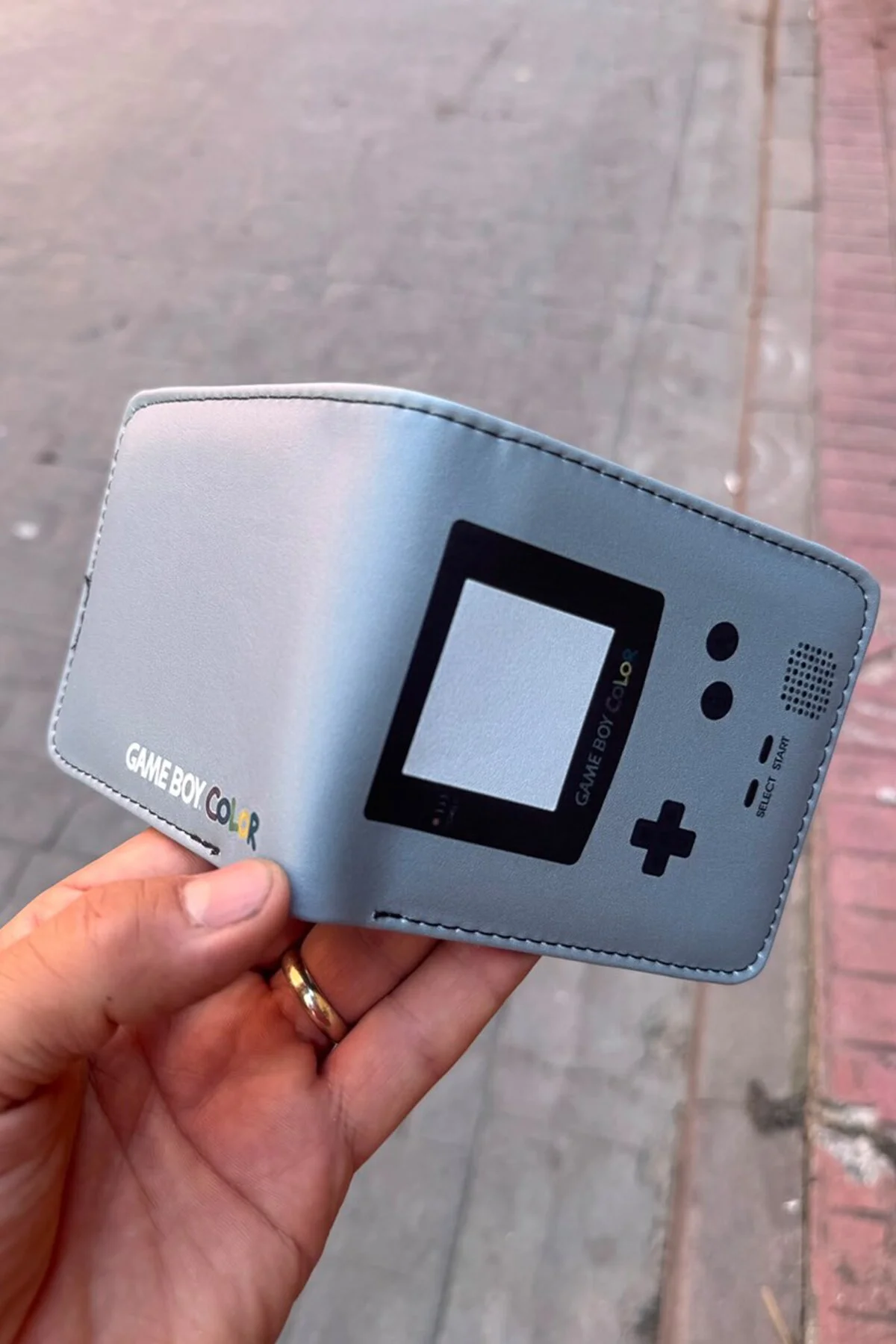 Gri Retro Game Boy Color Erkek Cüzdan