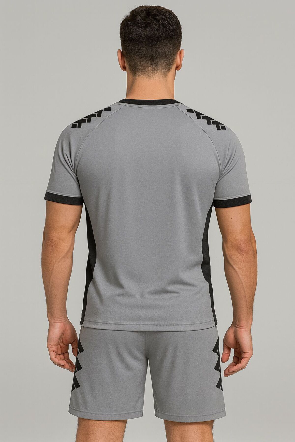 Sportech Gri-Siyah Forma Takımı (İsim Ve Numara Yazılır) K0174-M