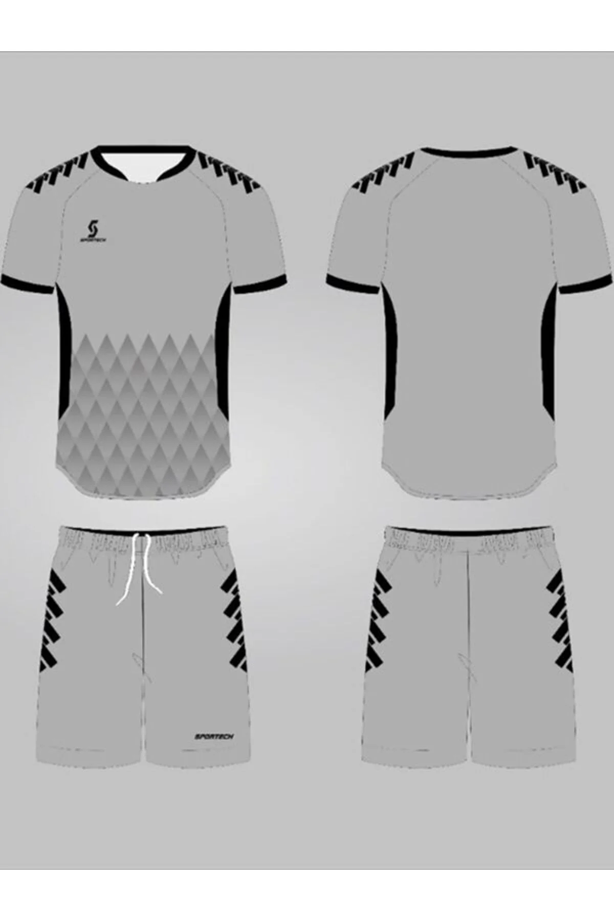 Gri-Siyah Forma Takımı (İsim ve Numara Yazılır) K0174-M
