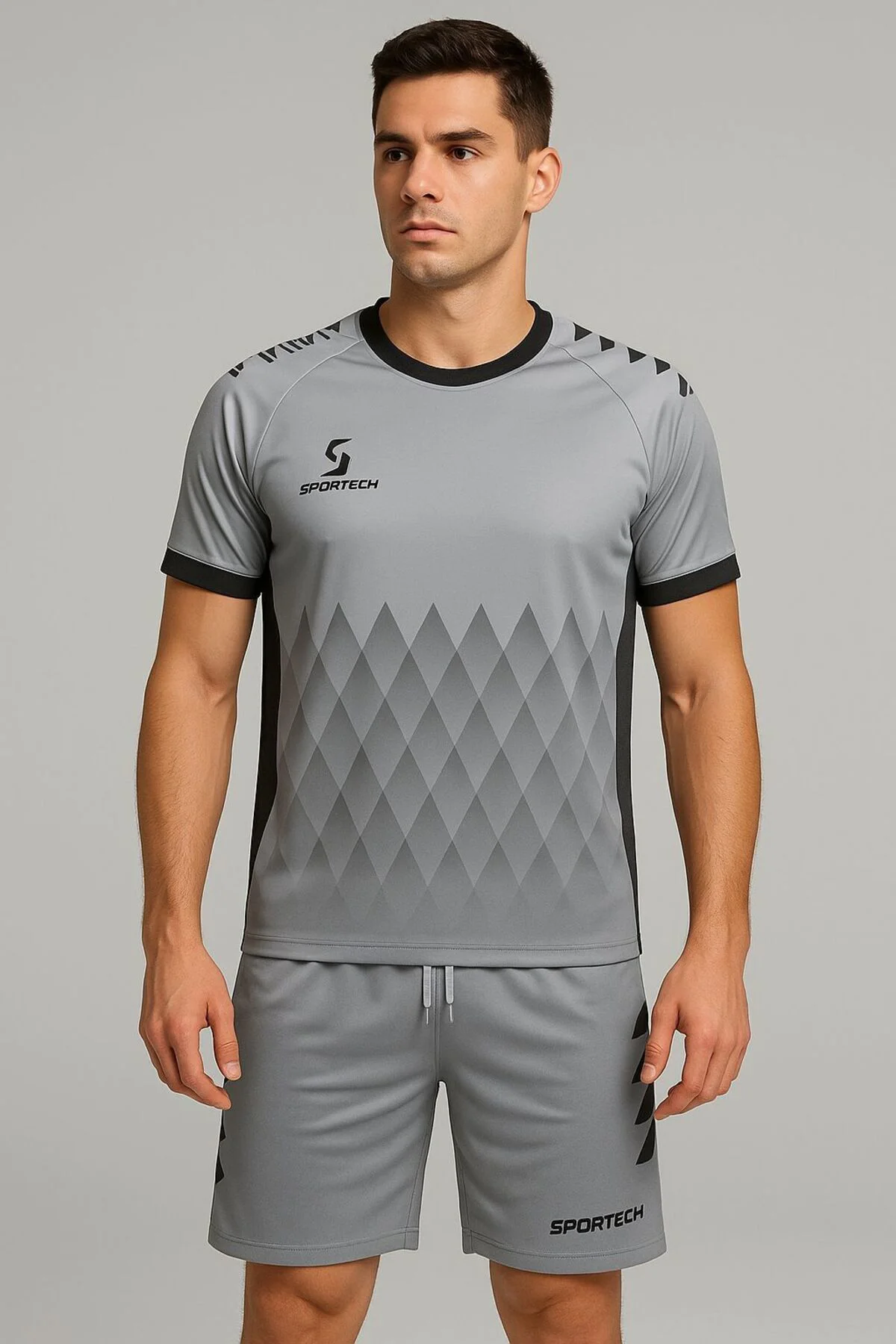 Gri-Siyah Forma Takımı (İsim ve Numara Yazılır) K0174-M