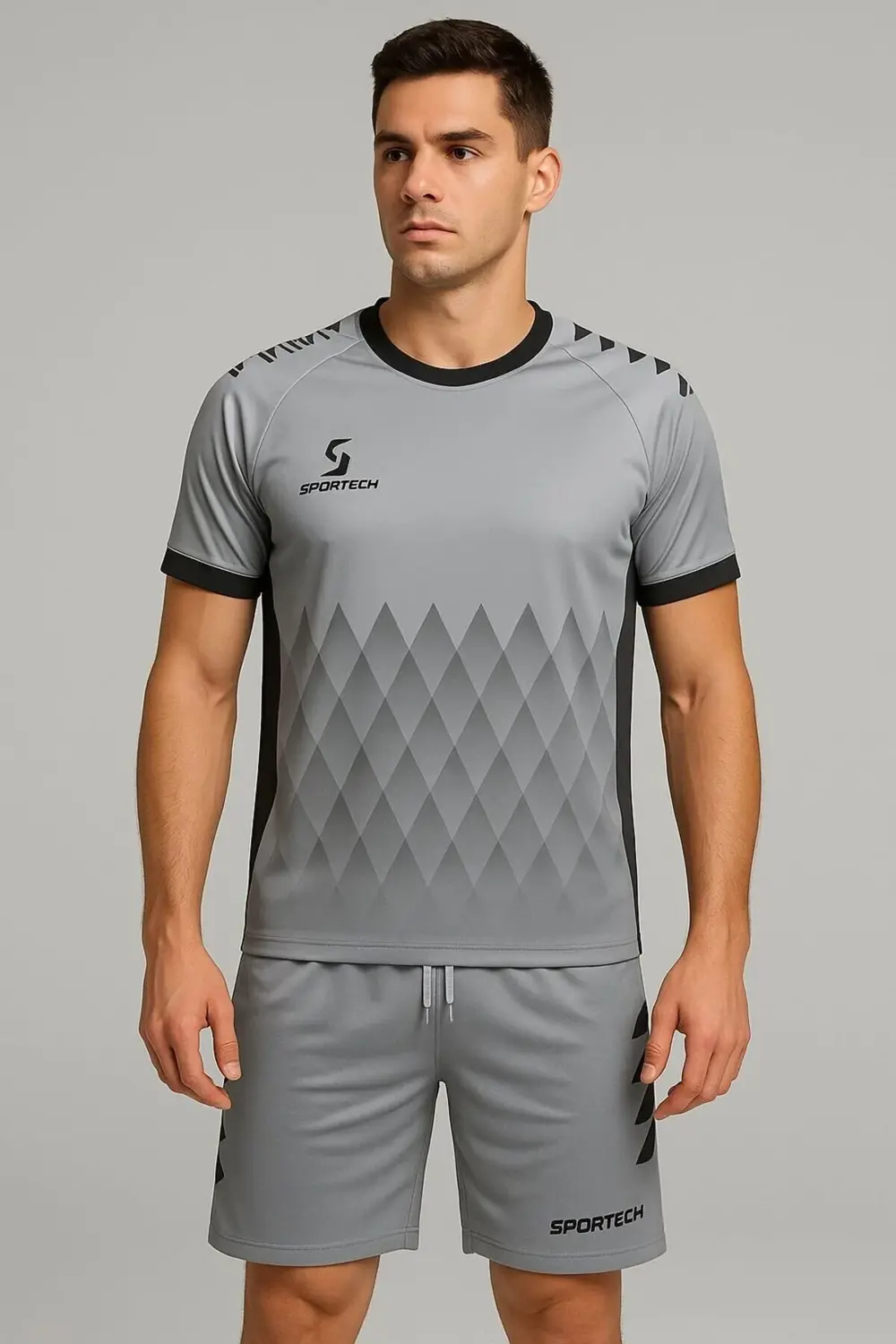 Gri-Siyah Forma Takımı (İsim ve Numara Yazılır) K0174-M