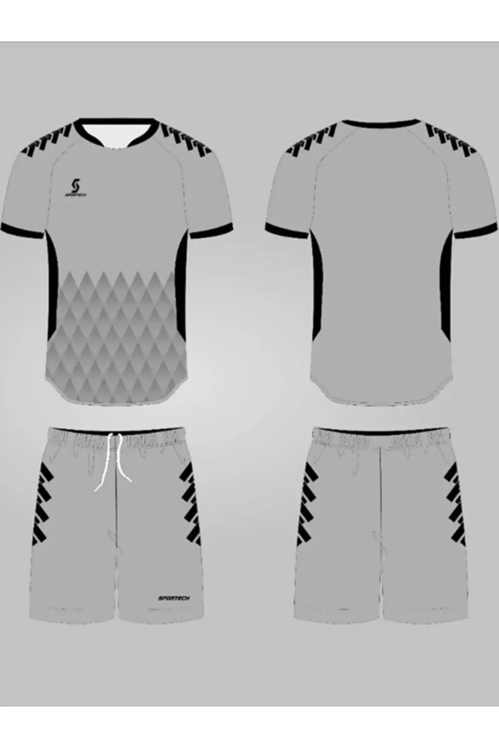 Gri-Siyah Forma Takımı (İsim ve Numara Yazılır) K0174-M