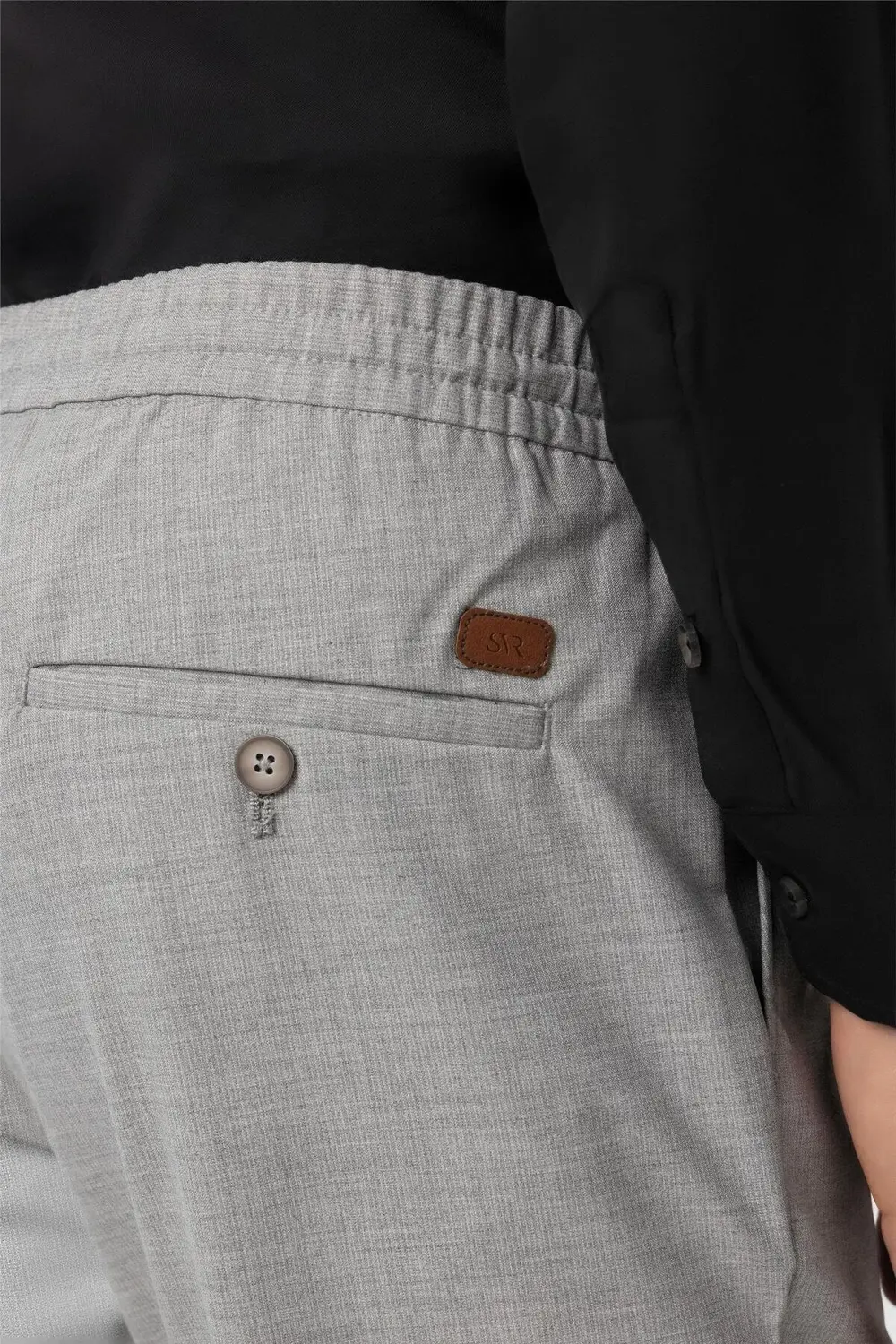 Gri Slim Düz Jogger Pantolon