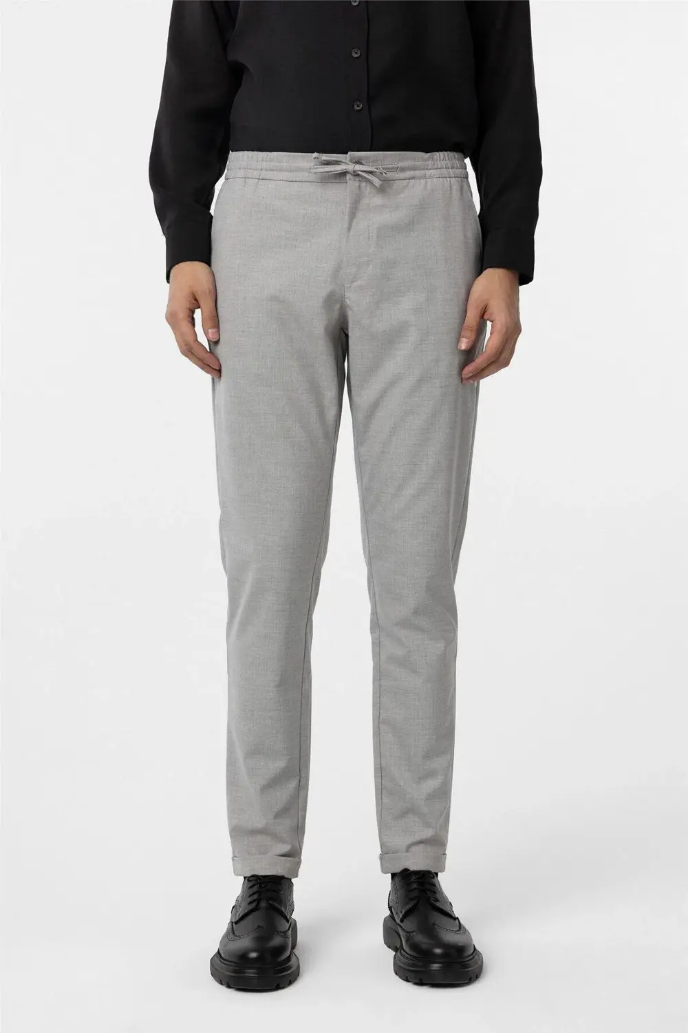Gri Slim Düz Jogger Pantolon