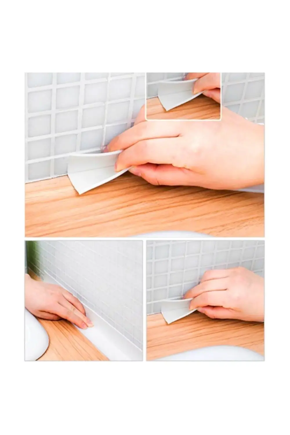 Gri Su Sızdırmaz Bant Lavabo Küvet Kenar Bandı (3.2M) (8585) Yeni