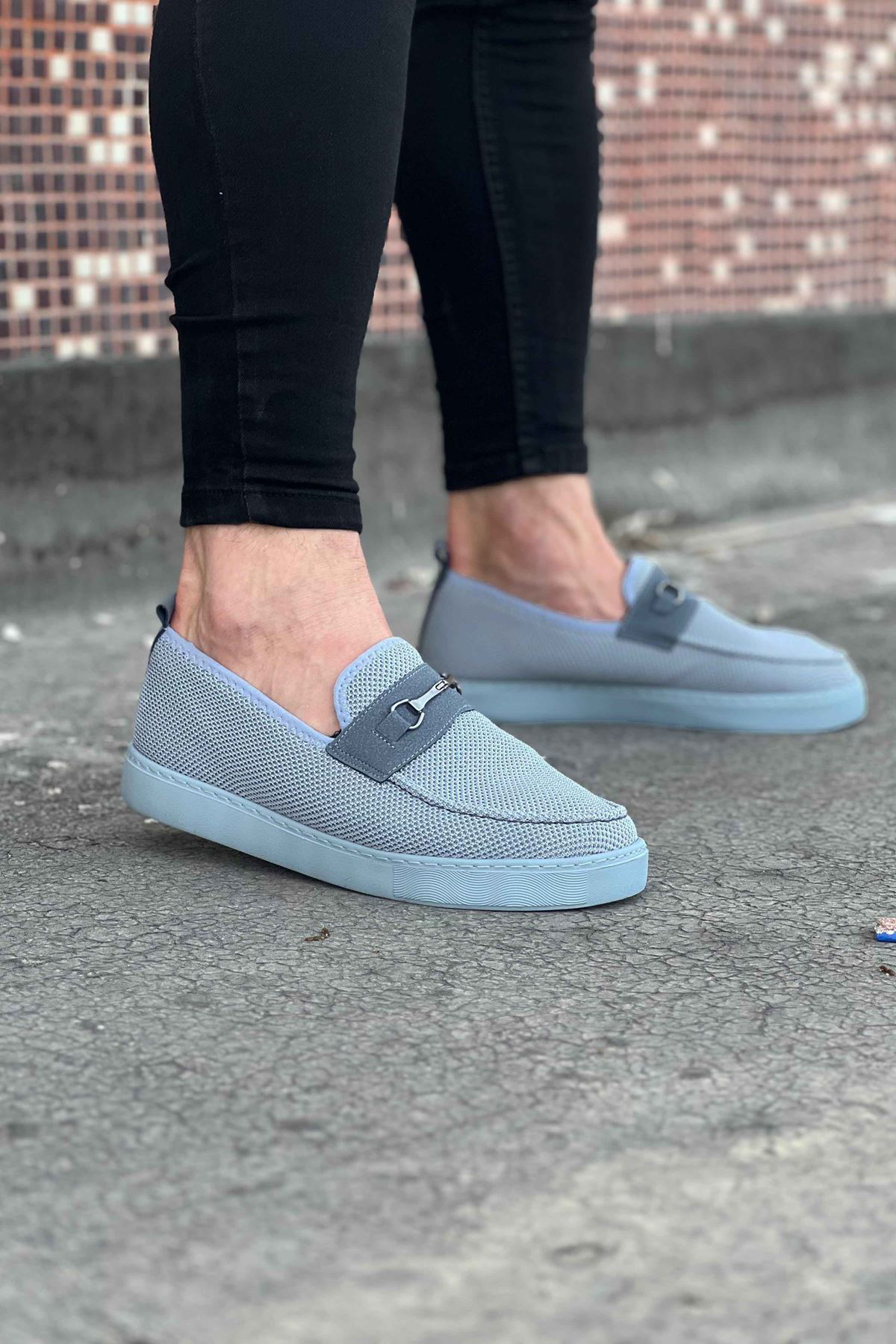 K&A Gri Triko Babet Erkek Casual Ayakkabı