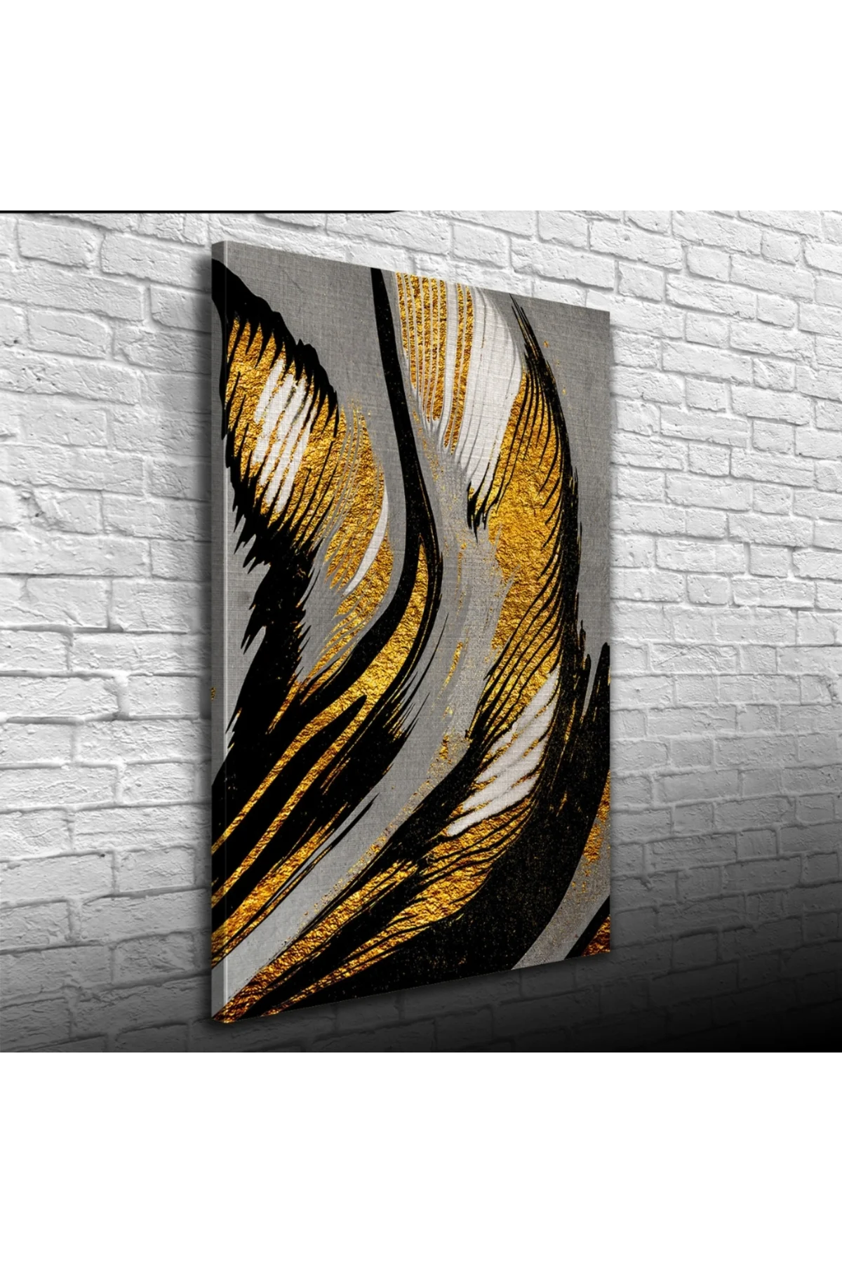 Gri ve Altın Rengi Dekoratif Kanvas Tablo 50 x 70