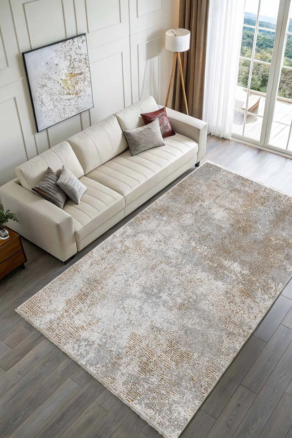 Gri Vizon Abstract Şönil Halı Kilim Yolluk Saçaklı Kaymaz Yıkanabilir Mutfak Salon Koridor Gri Vizon Abstract Şönil Halı Kilim Yolluk Saçaklı Kaymaz Yıkanabilir Mutfak Salon Koridor