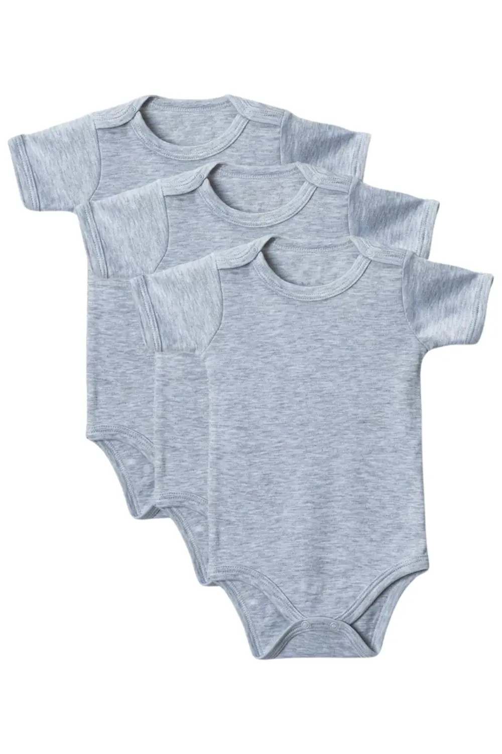 Gri Yarım Kol Body Zıbın 2-7 YAŞ Çocuklar İçin (3 ADET) Alttan Çı