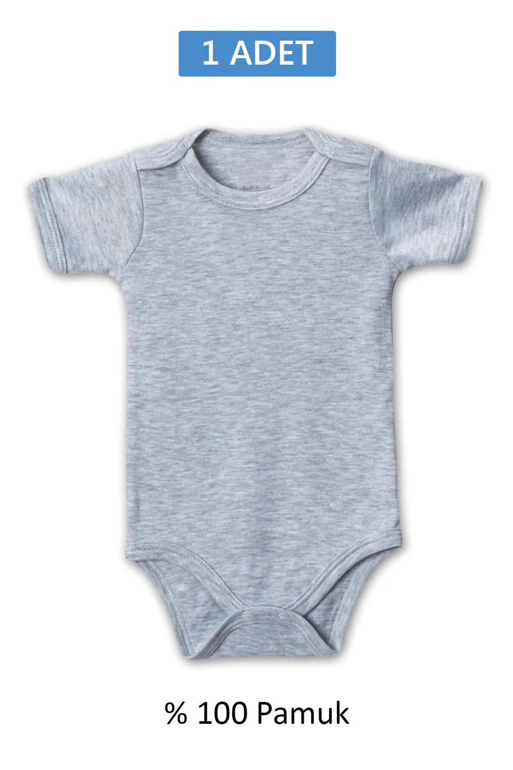 Gri Yarım Kol Body Zıbın 7-12 YAŞ Çocuklar İçin (1 ADET) Alttan Ç