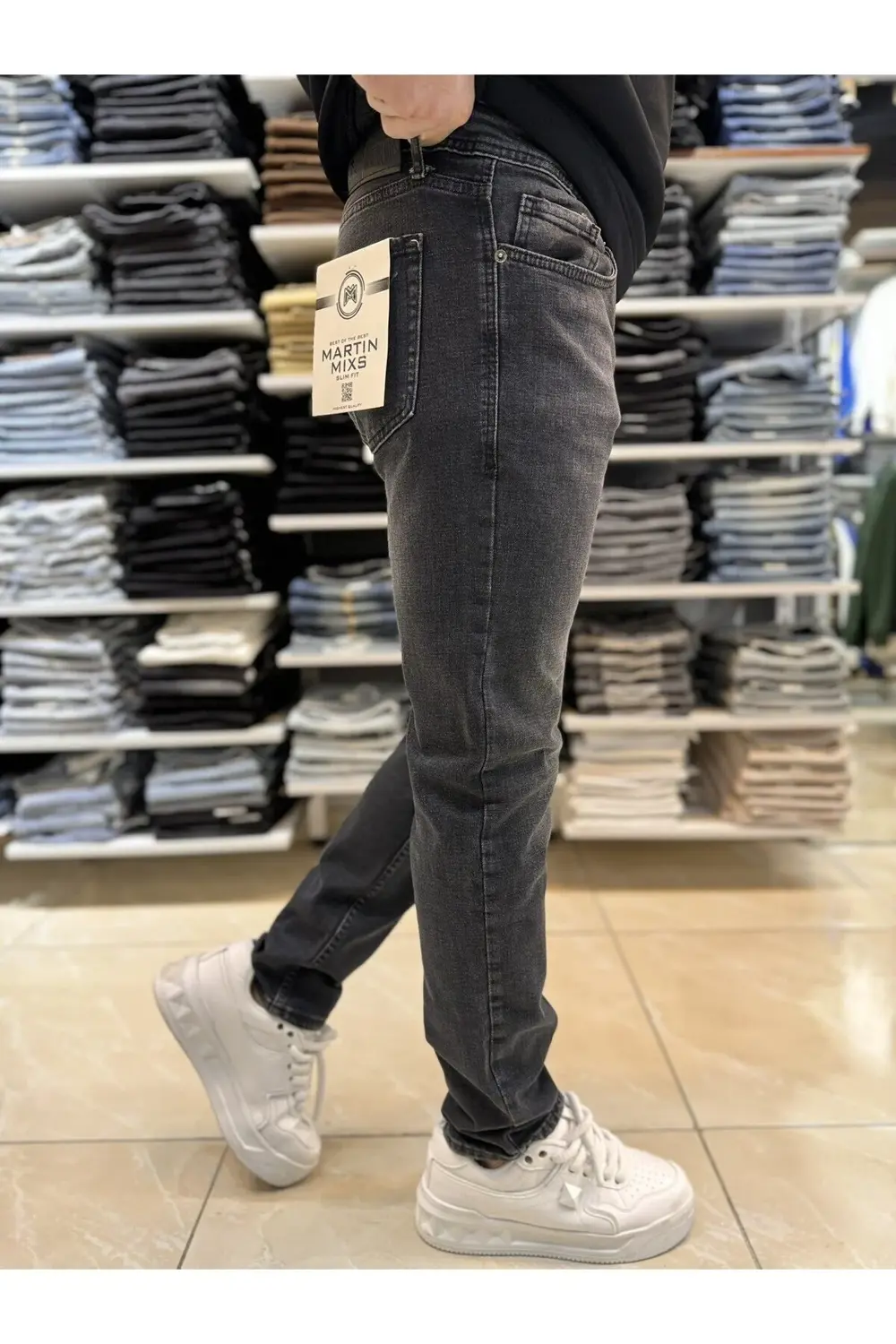 Gri Yıkamalı Slim Fit Jean 126CslMa