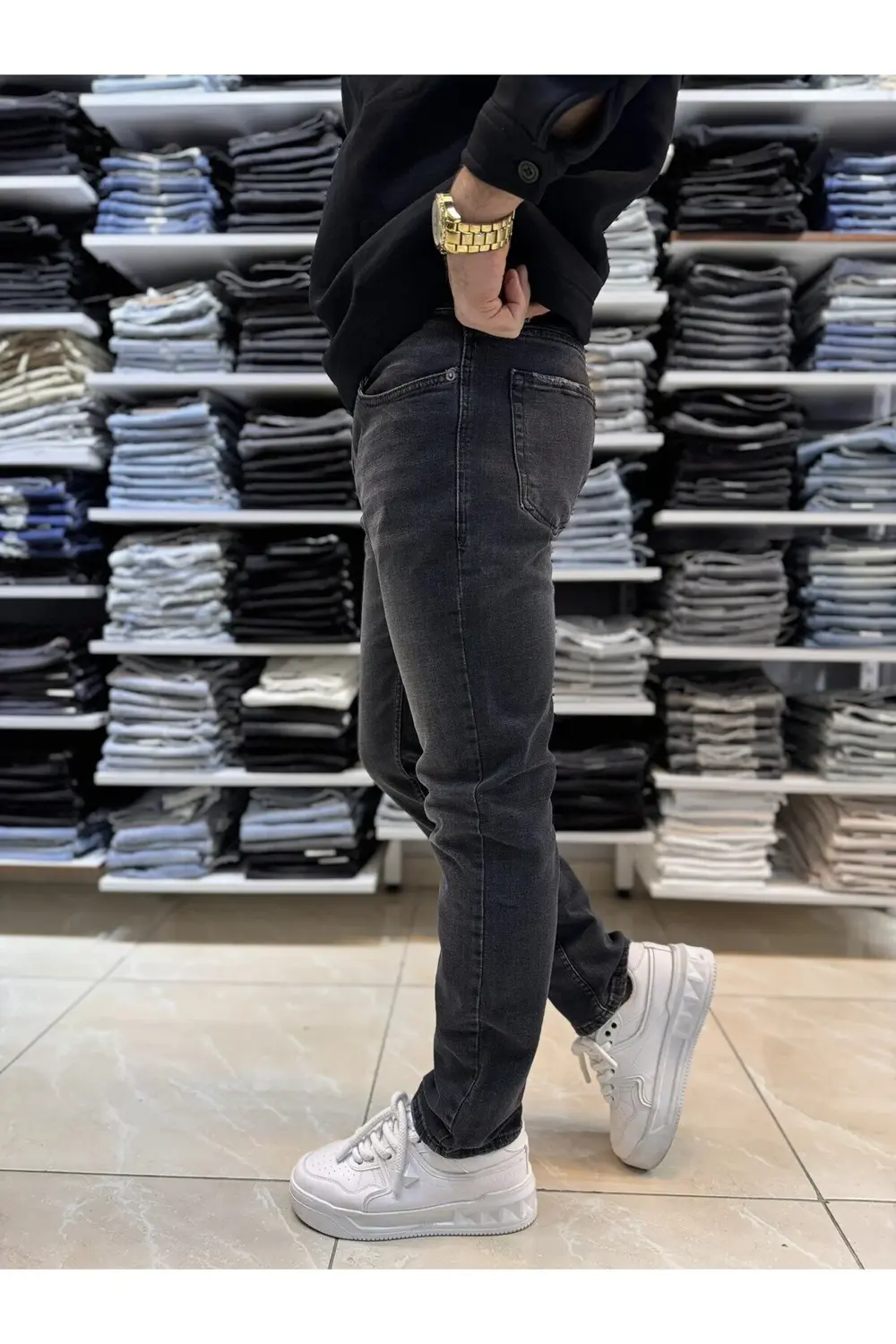 Gri Yıkamalı Slim Fit Jean 126CslMa