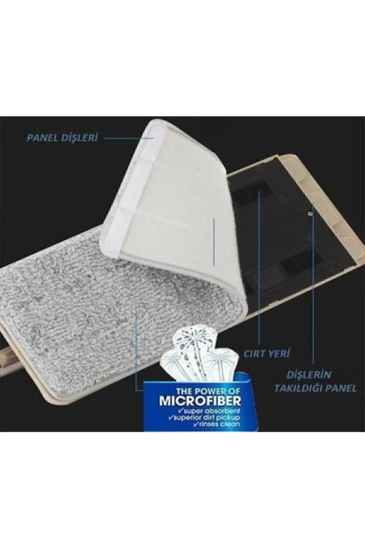 Zambak Plastik Gri Zambak Tablet Mop Yedek Bezi, 4'Lü Set, Temizlik Kolaylığı Sa