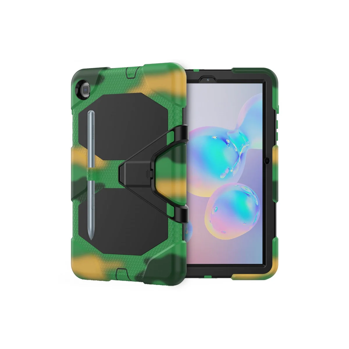 Griffin Galaxy T500 Tab A7 10.4 Tablet Kılıfı - 360° Dönen Stand, Kamuflaj Desen, Kalem Bölmeli