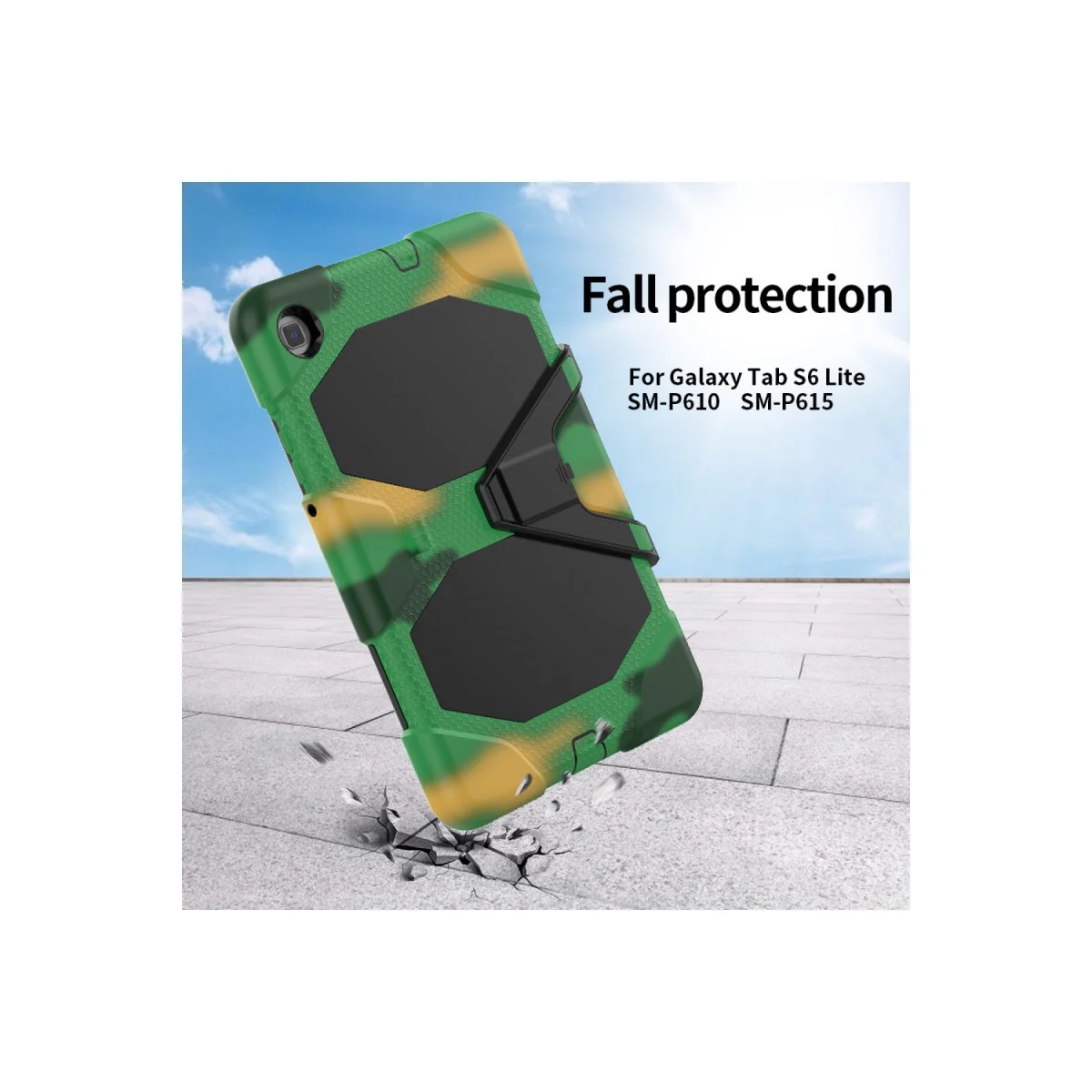 Griffin Galaxy T500 Tab A7 10.4 Tablet Kılıfı - 360° Dönen Stand, Kamuflaj Desen, Kalem Bölmeli