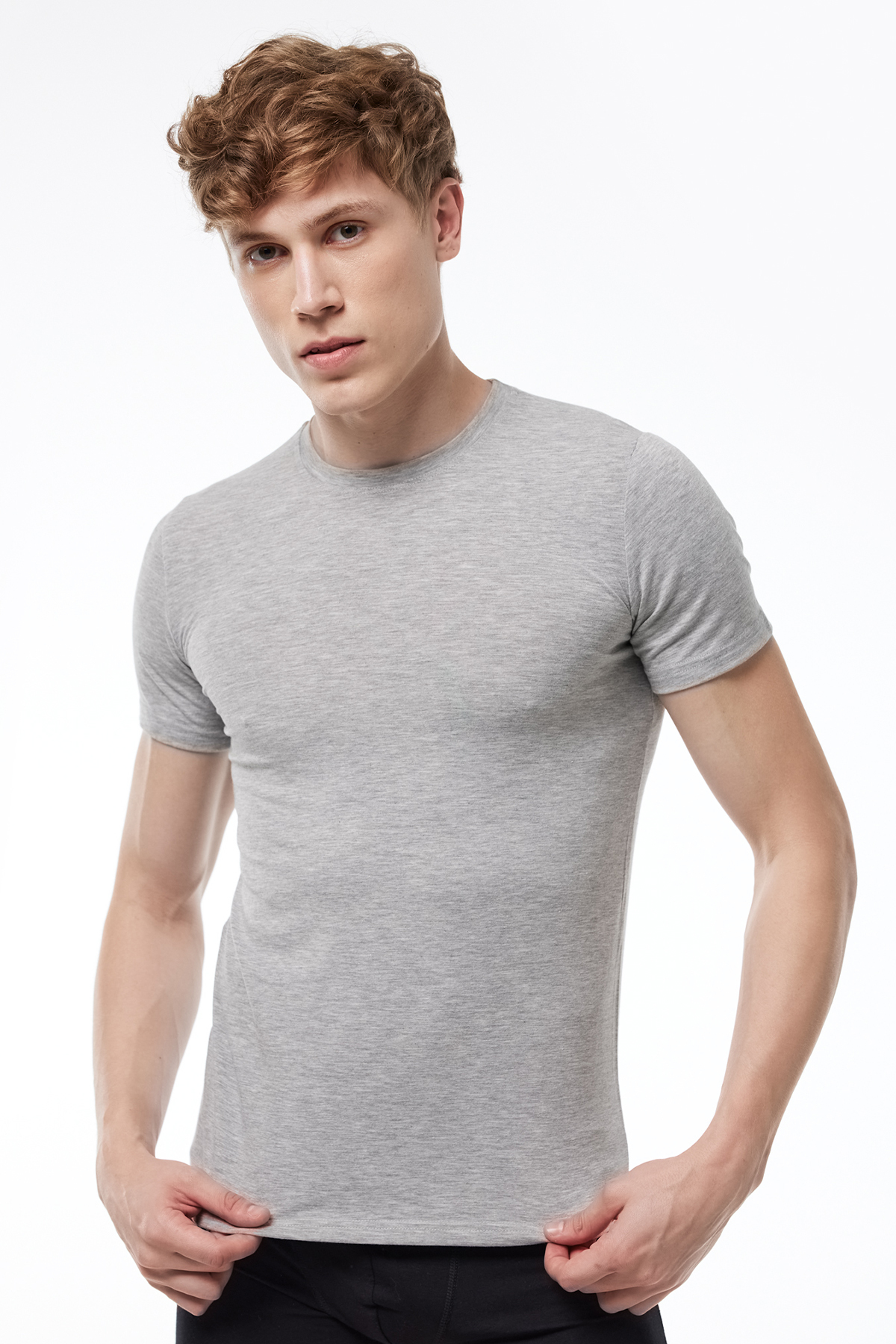 Grimelanj 2 Li Paket Erkek Bisiklet Yaka Kısa Kol Cotton Tişört 0