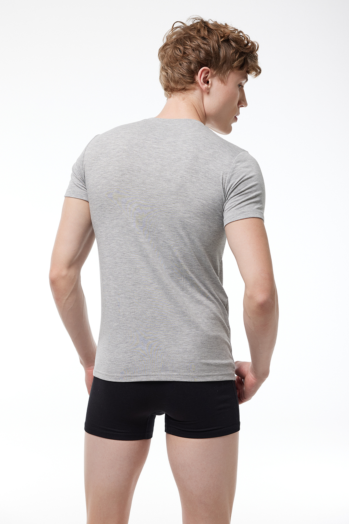 Grimelanj 2 Li Paket Erkek Bisiklet Yaka Kısa Kol Cotton Tişört 0