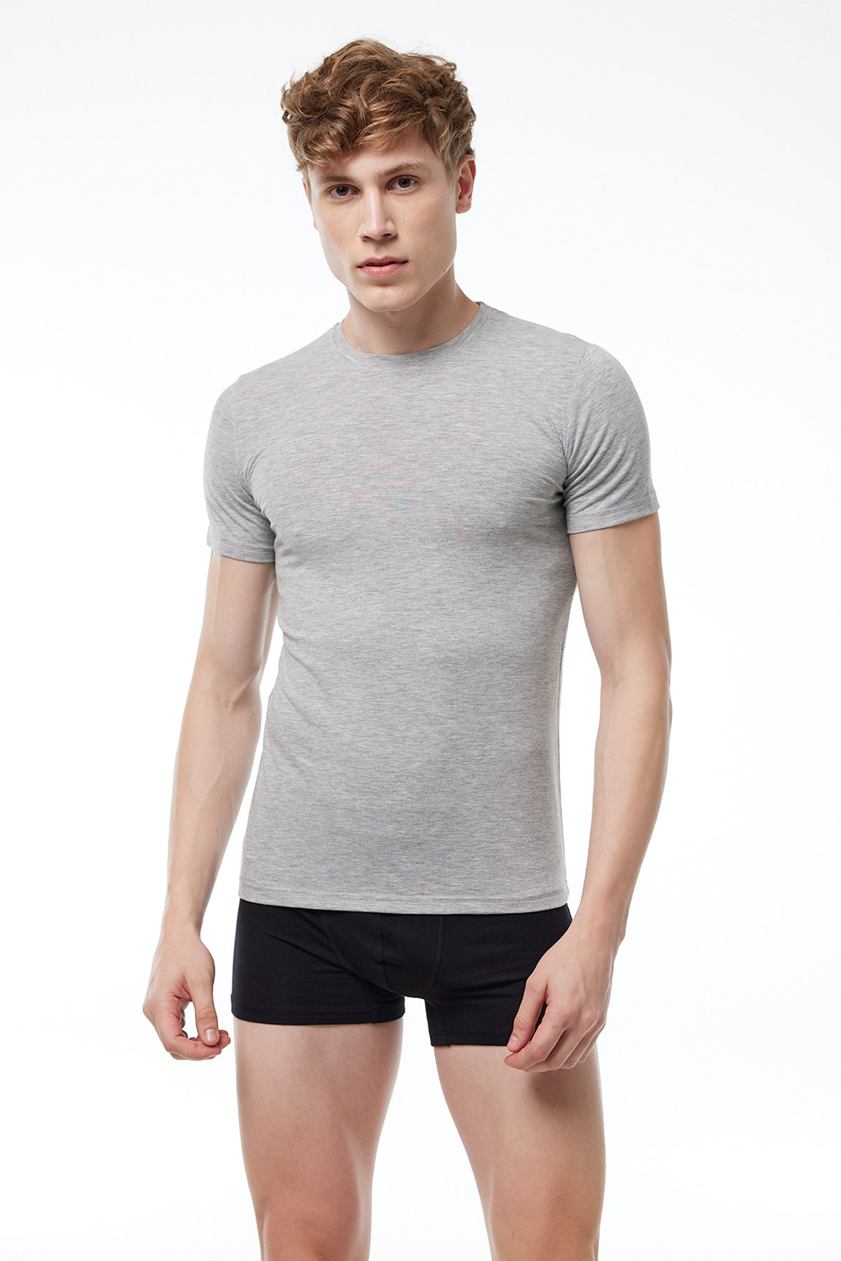 Grimelanj 2 Li Paket Erkek Bisiklet Yaka Kısa Kol Cotton Tişört 0