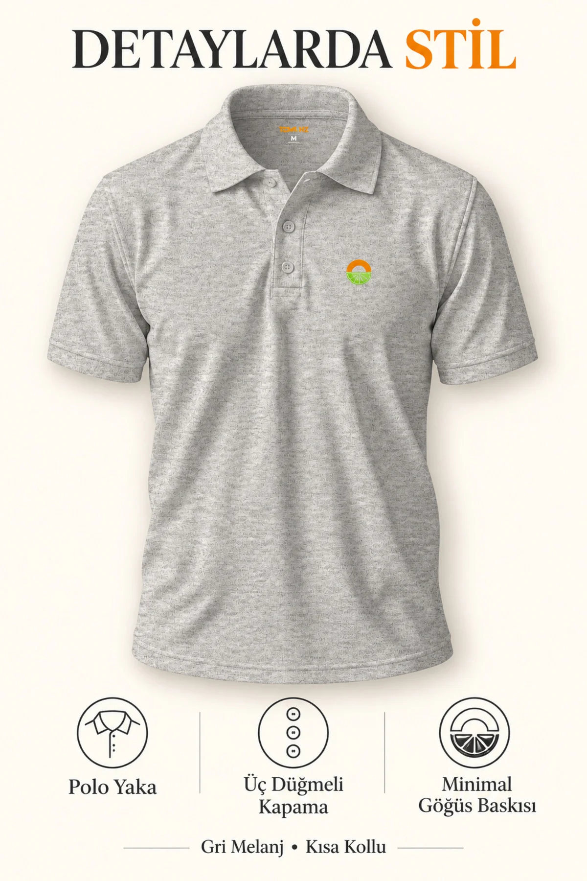 Grimelanj Minimalist Logolu Polo Yaka Kısa Kollu Tişört