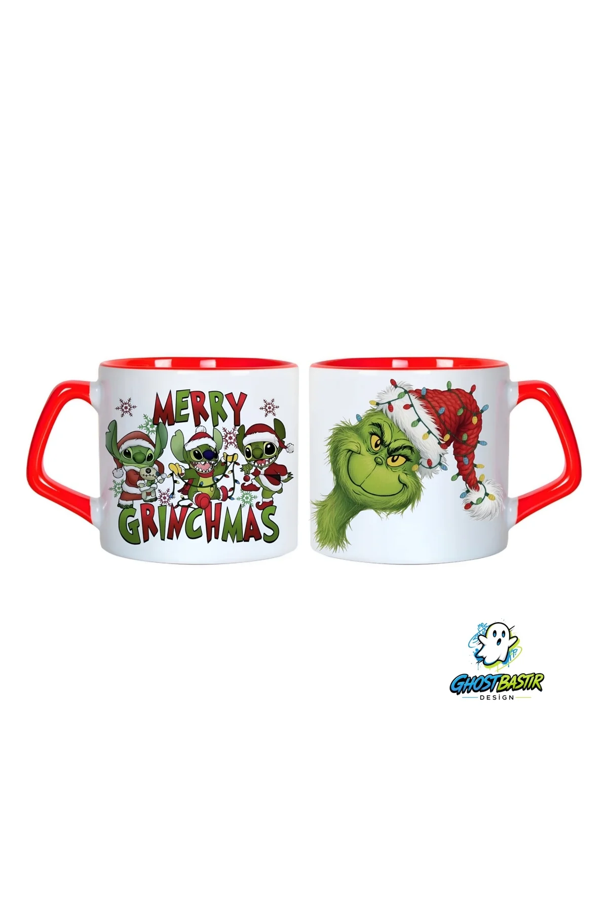 Grinch Stitch Noel | Yılbaşı Kupa Bardak | Tek Adet 1003