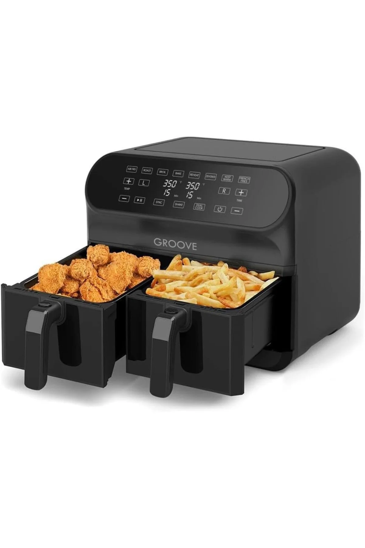 Groove Max Plus XXL 1800W (4Lt+4Lt) 8Lt Çift Hazneli Smart Airfry