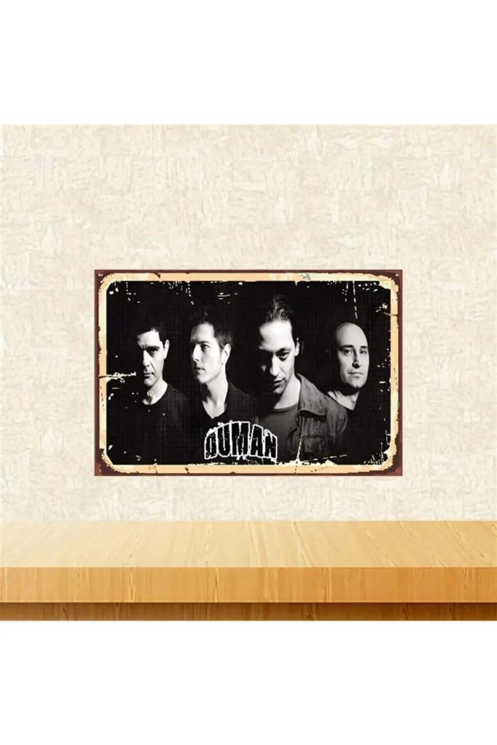 Grup Duman Tasarımlı Retro Ahşap Poster 20-30 Cm