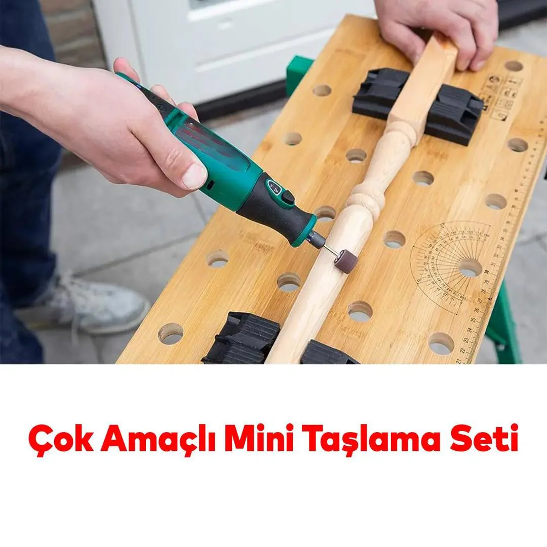 Grür Seti 105 Parça Matkap Dramel Makine Uyumlu Kalıpçı Taşlama Zımparalama Polisaj Fırçalama Seti