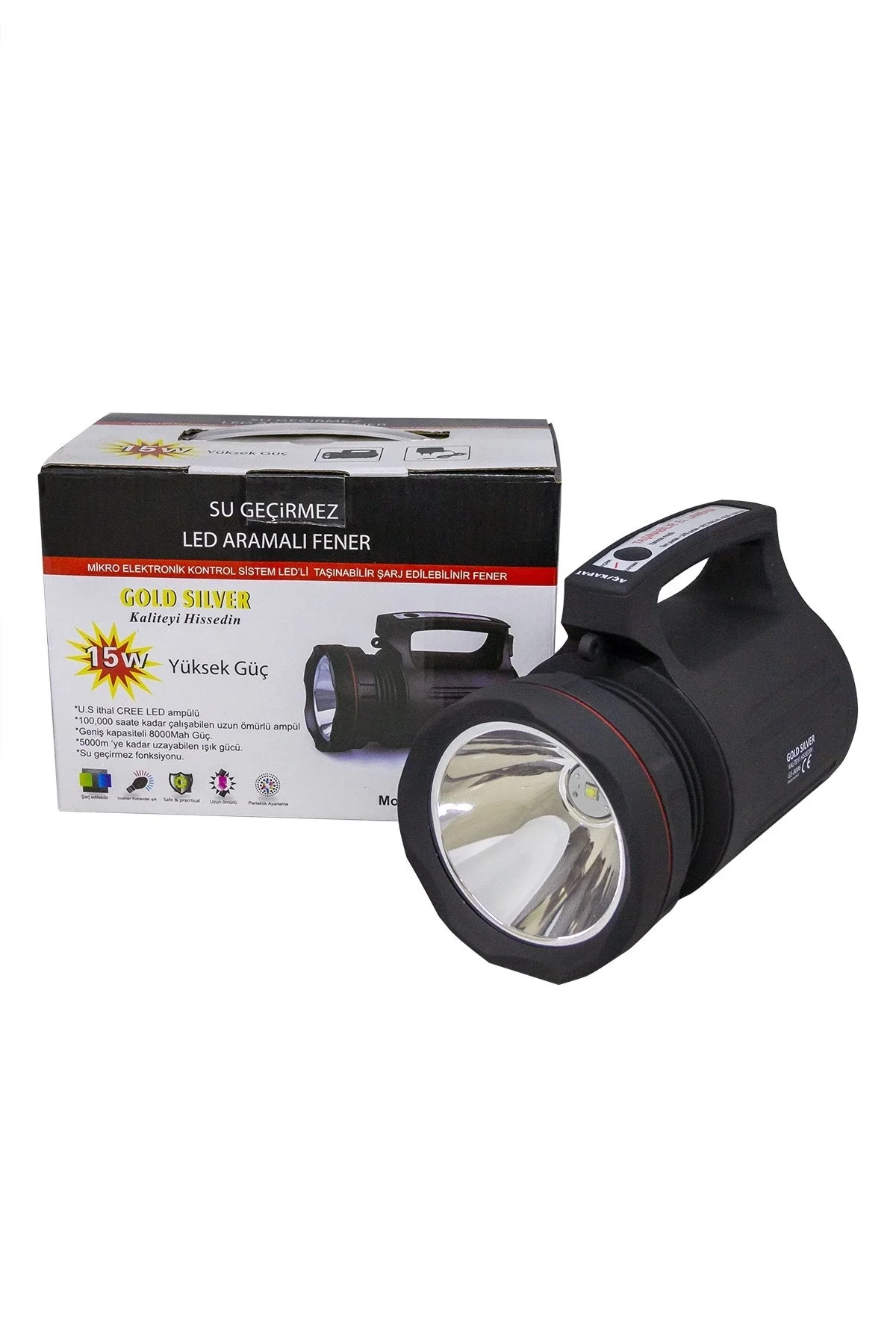 Gs-8006 Parlak Ledli Taşınabilir Şarj Edilebilir El Feneri 15w Gs-8006 Parlak Ledli Taşınabilir Şarj Edilebilir El Feneri 15w