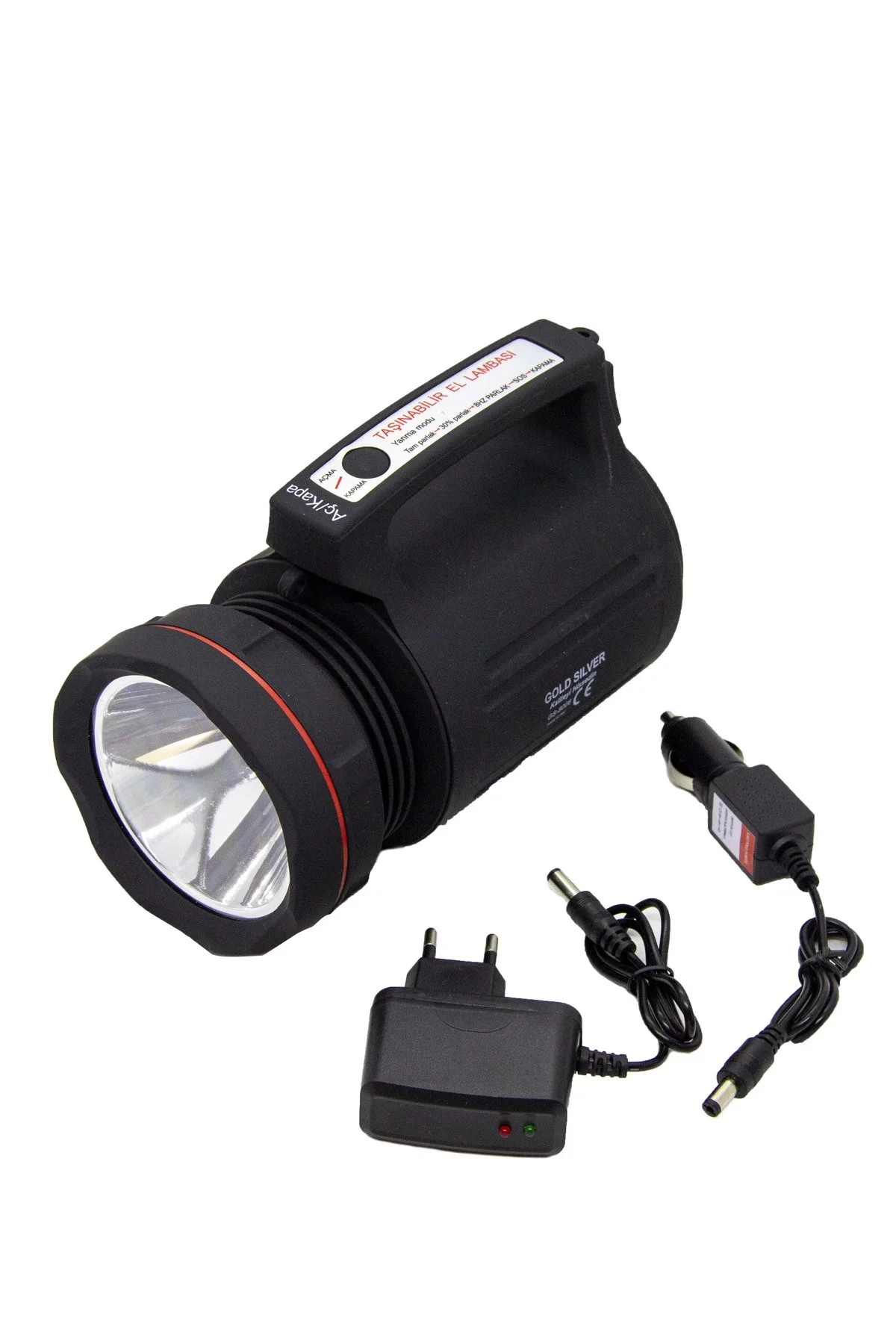 Gs-8006 Parlak Ledli Taşınabilir Şarj Edilebilir El Feneri 15w ( 