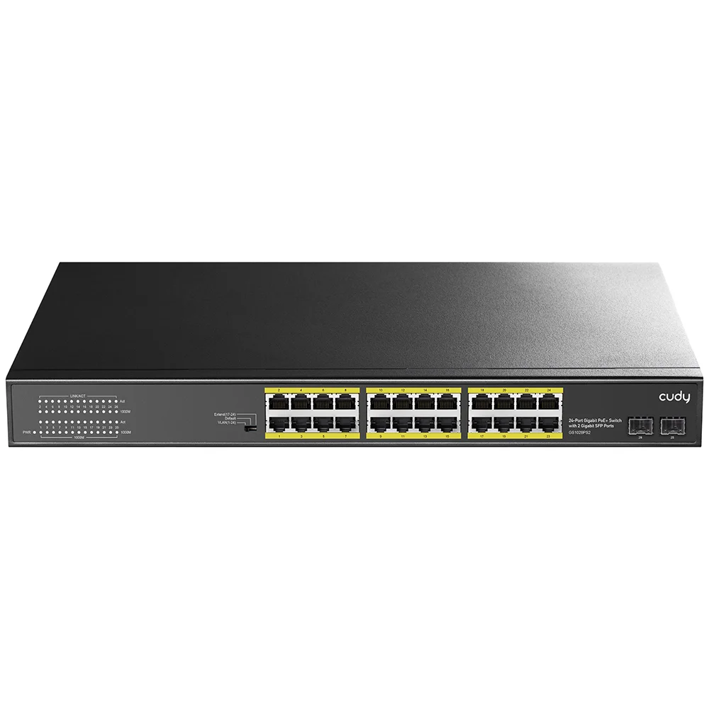 GS1028PS2 24 Port 10/100/1000Mbps 2*SFP VLAN&Extend 300W 19" Rock