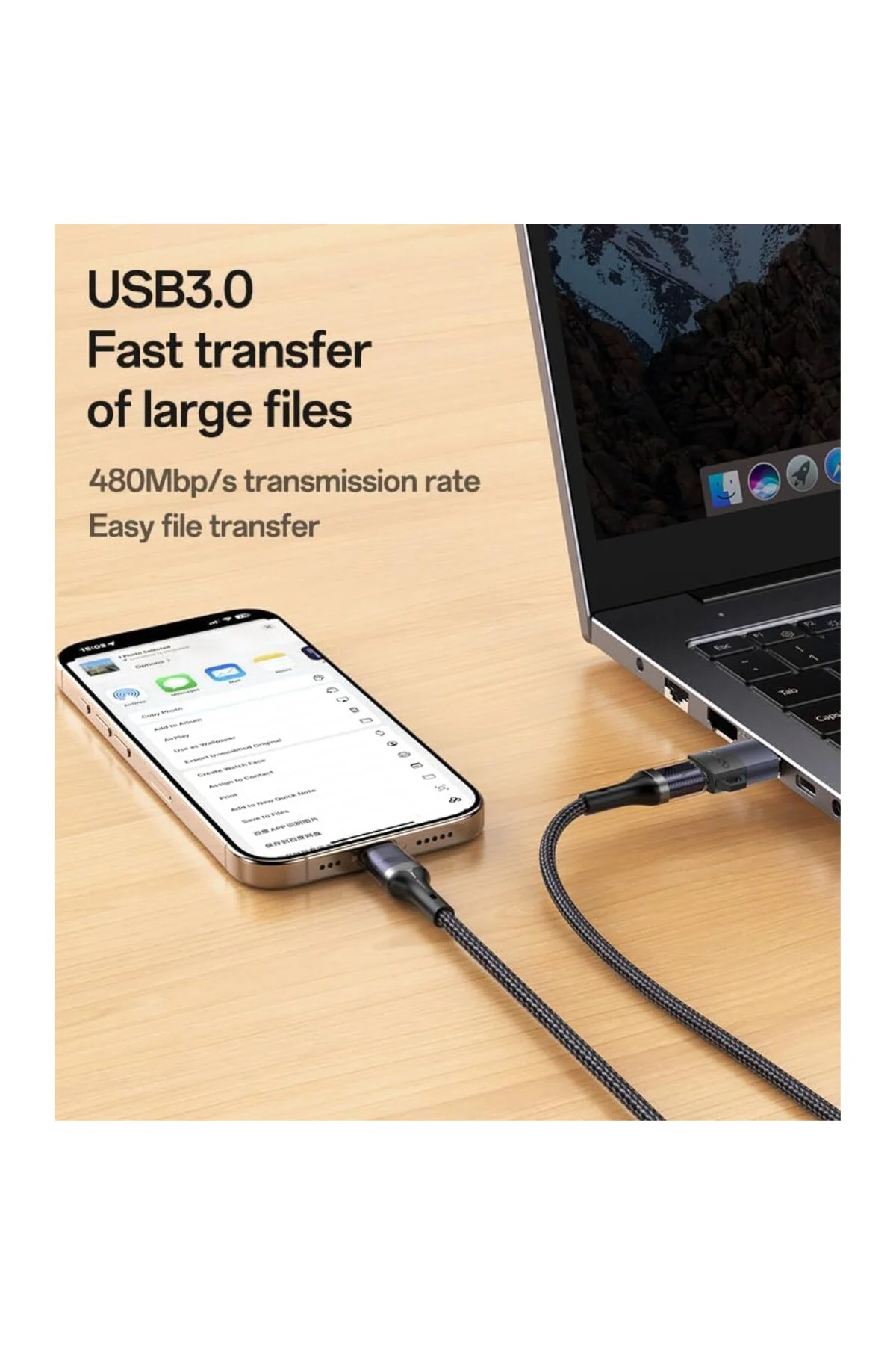 GS34 USB to Type-C 480 Mbps Data ve 18W Hızlı Şarj Destekli OTG Dönüştürücü - Siy