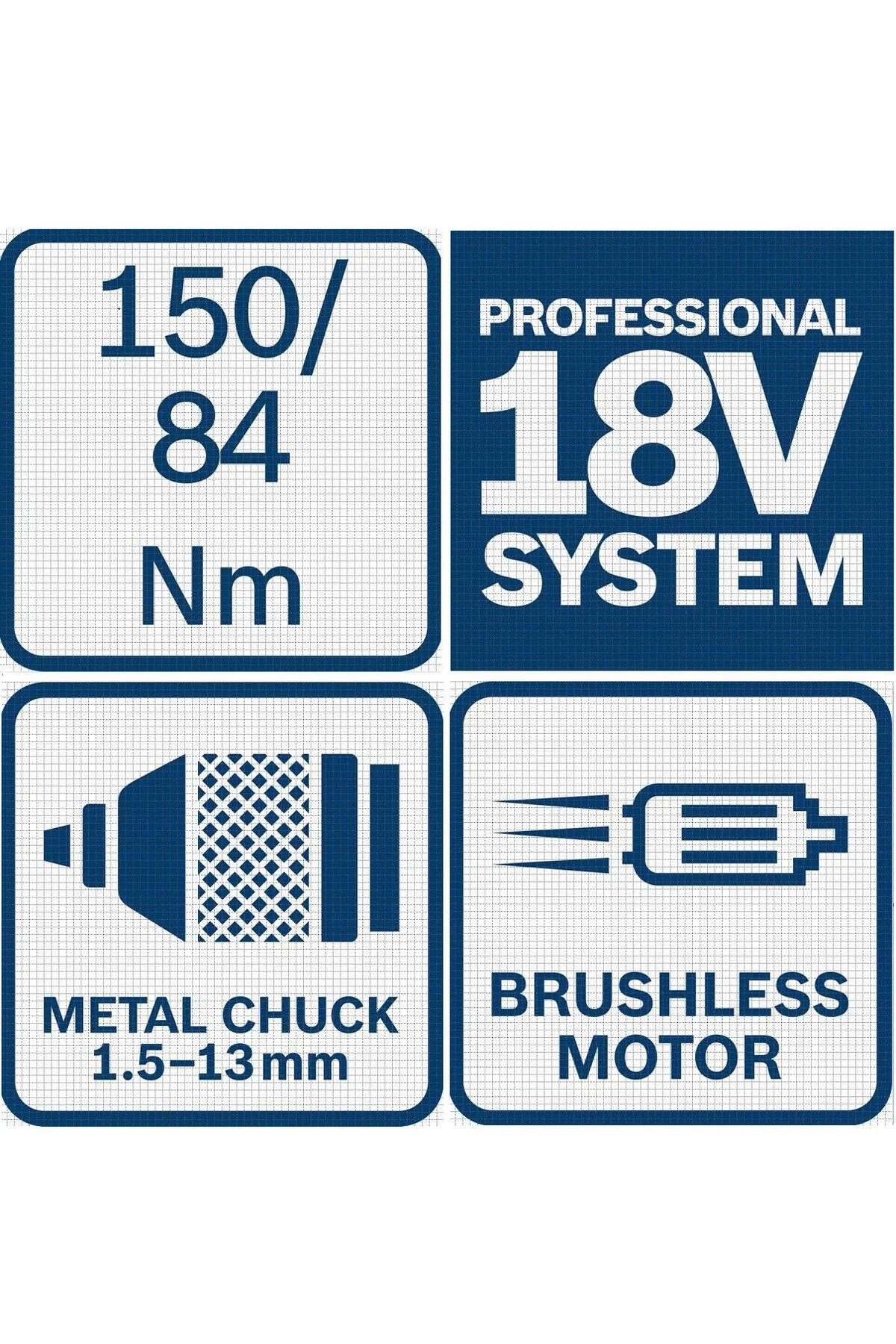 Gsr 18v 150 C Akülü Delme ve Vidalama Matkap 2x8 A Procore 06019J