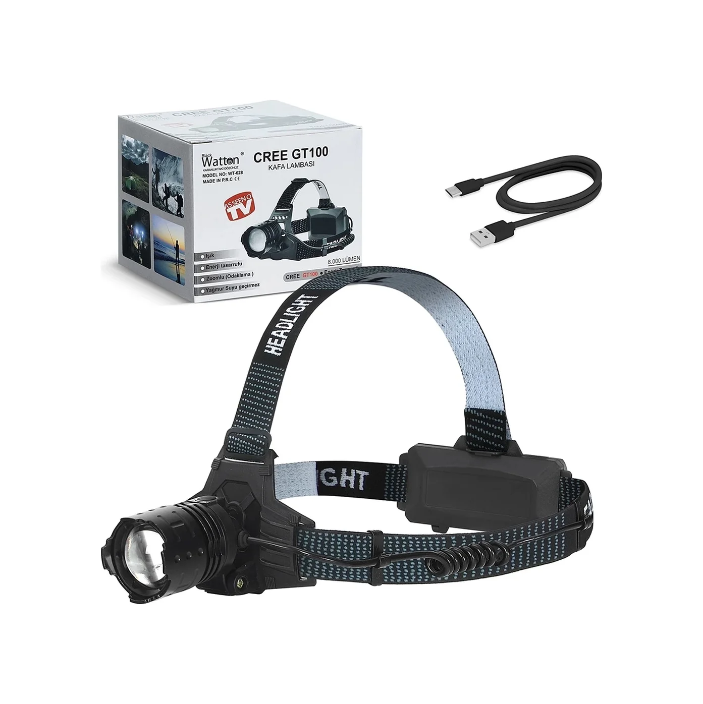 Gt100 Led Şarjlı Kafa Lambası Wt-628 Diğer Gt100 Led Şarjlı Kafa Lambası Wt-628 Diğer