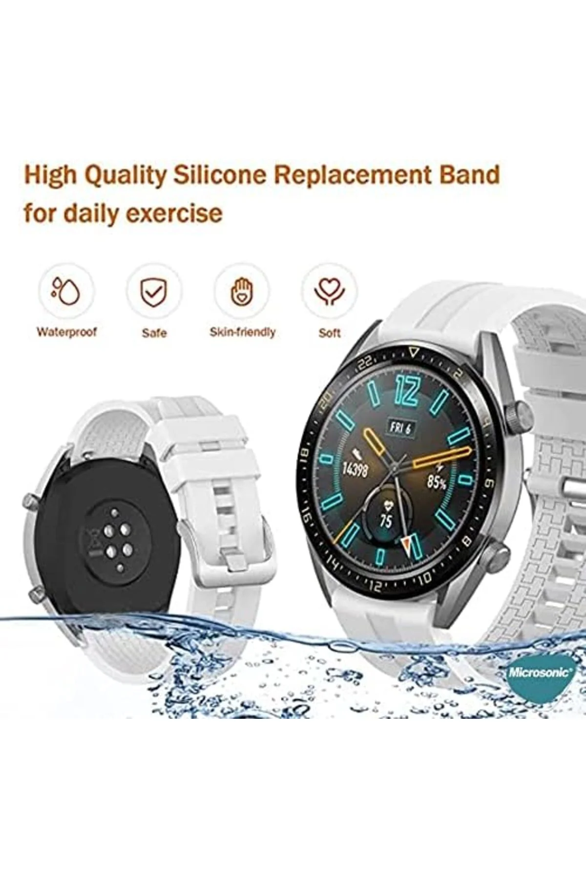 GT4 46mm Kordon, Silicone RapidBands (GT4 46mm ile Uyumlu Kordon,