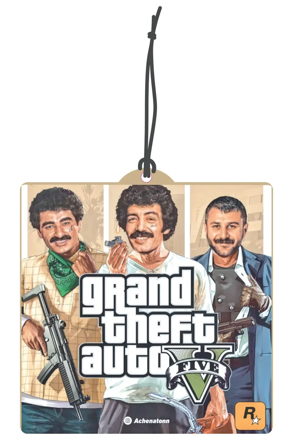 GTA MÜSLÜM AZER İBO  Görselli Oto Kokusu Dikiz Ayna Süsü Torpido