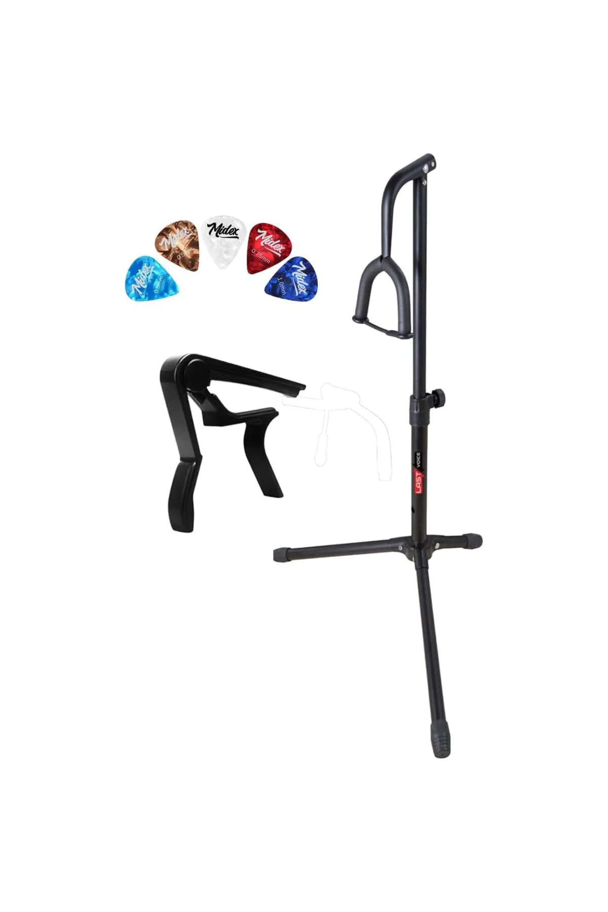 Gtr-01C Gitar Standı Sehpası + Capo + Pena Paketi