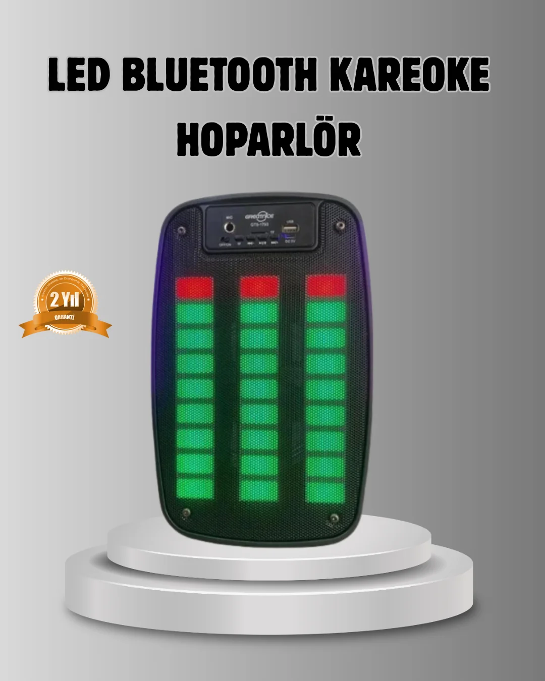 GTS 1793 Işıklı 6.5 İnç Kablosuz Hoparlör Bluetooth, USB ve FM Öz