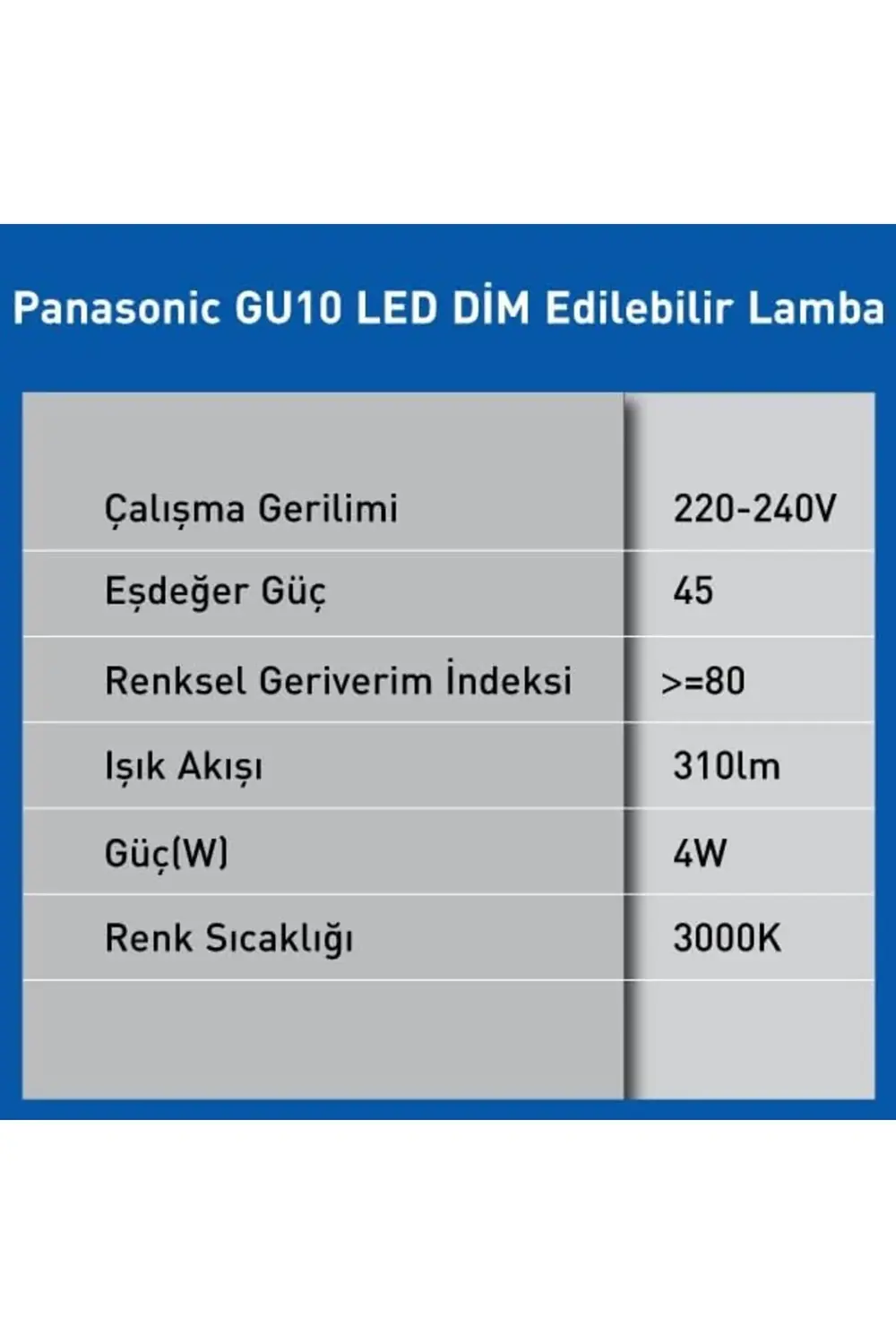 GU10 LED Dim Lamba 4W 310LM 3000K 1185222