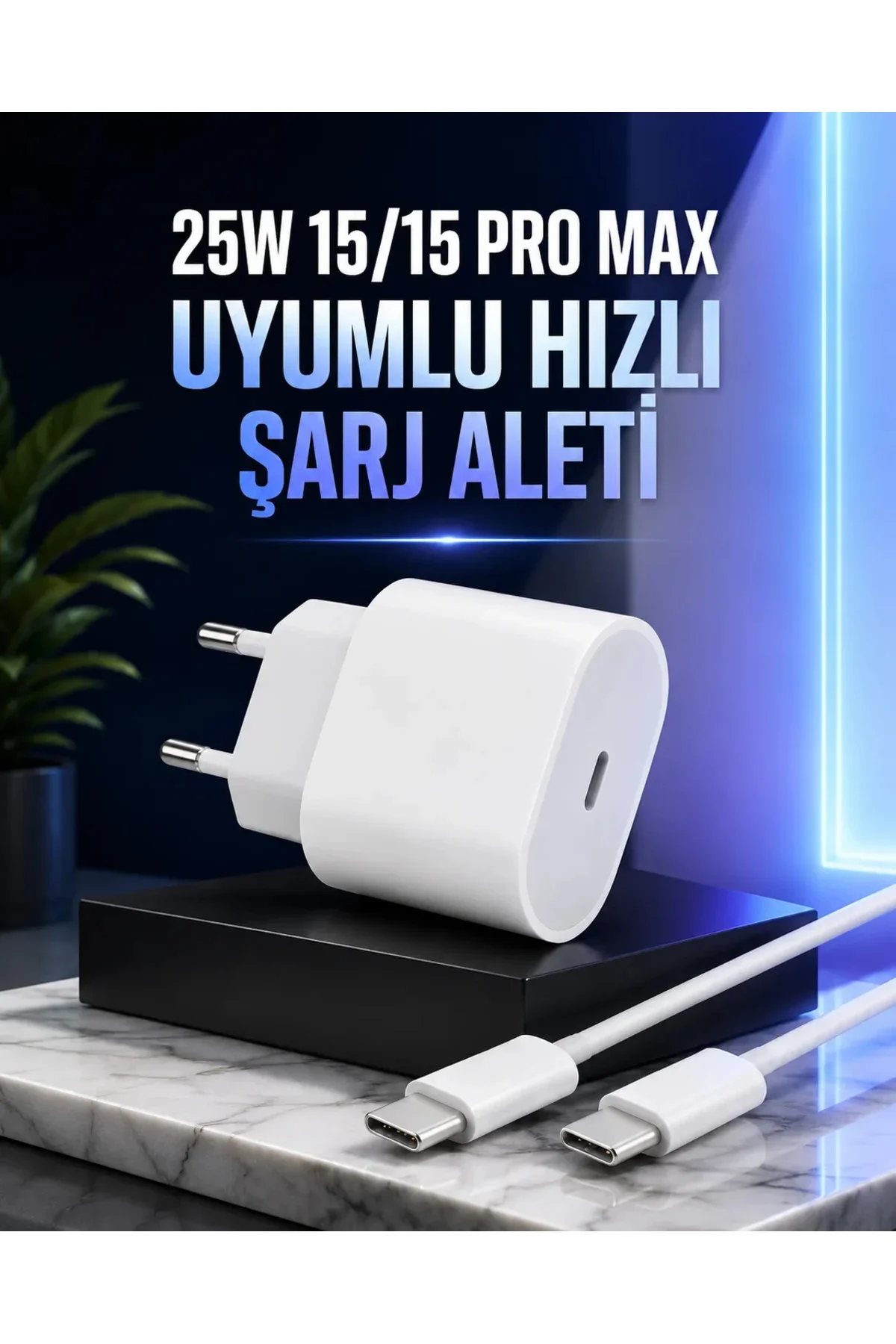 Güç Adaptörü ve Kablosu Şarj Aleti 15/15 Pro Max Uyumlu Hızlı Şarj Güç Adaptörü ve Kablosu Şarj Aleti 15/15 Pro Max Uyumlu Hızlı Şarj