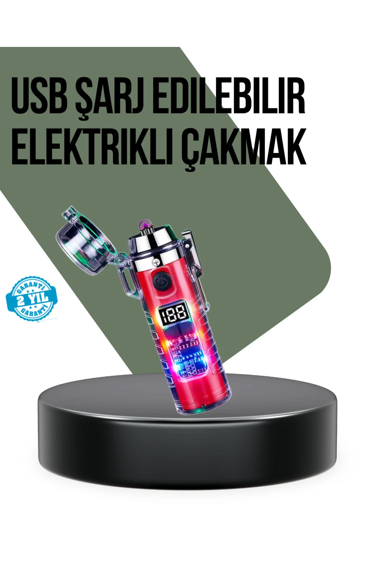 Güç Göstergeli Şarjlı Fenerli Usb Elektrikli Çakmak Güç Göstergeli Şarjlı Fenerli Usb Elektrikli Çakmak