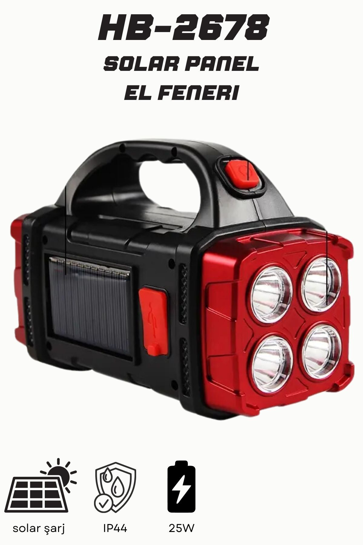 Güçlü güneş LED ışıkları el feneri paneli harici  kamp yürüyüş US