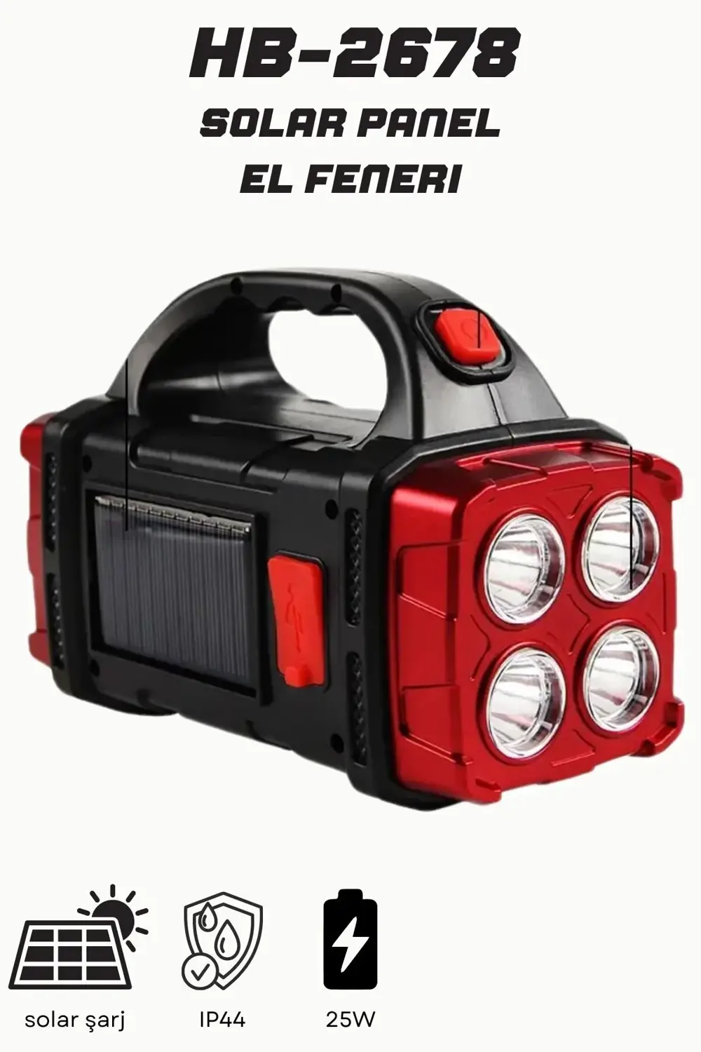 Güçlü güneş LED ışıkları el feneri paneli harici  kamp yürüyüş US