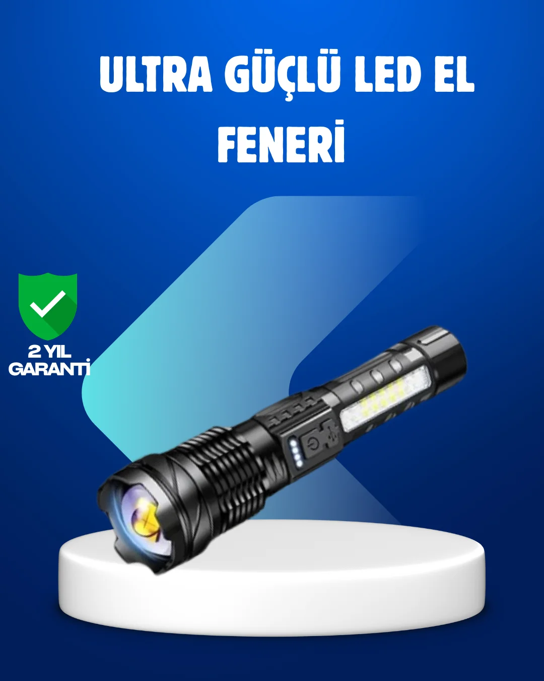 Güçlü LED El Feneri Şarj Edilebilir Çok Modlu